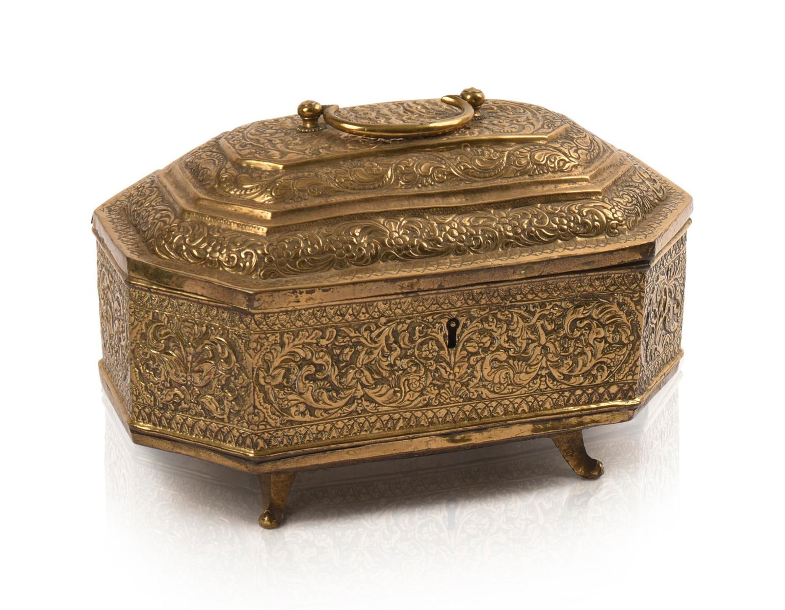 18th Century Dutch Repousse Brass Document Box. (1 of 6)