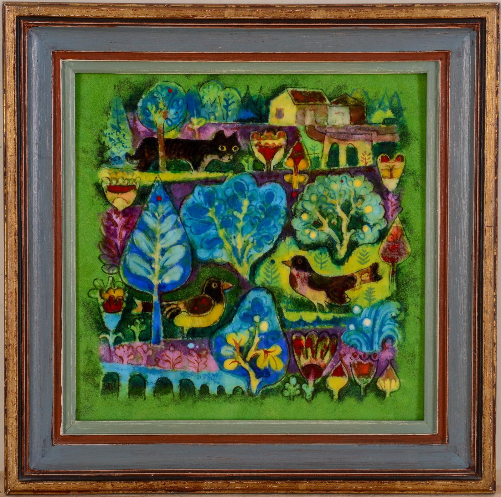 Karl Drerup (1904 - 2000). Plaque With Birds. (1 of 2)