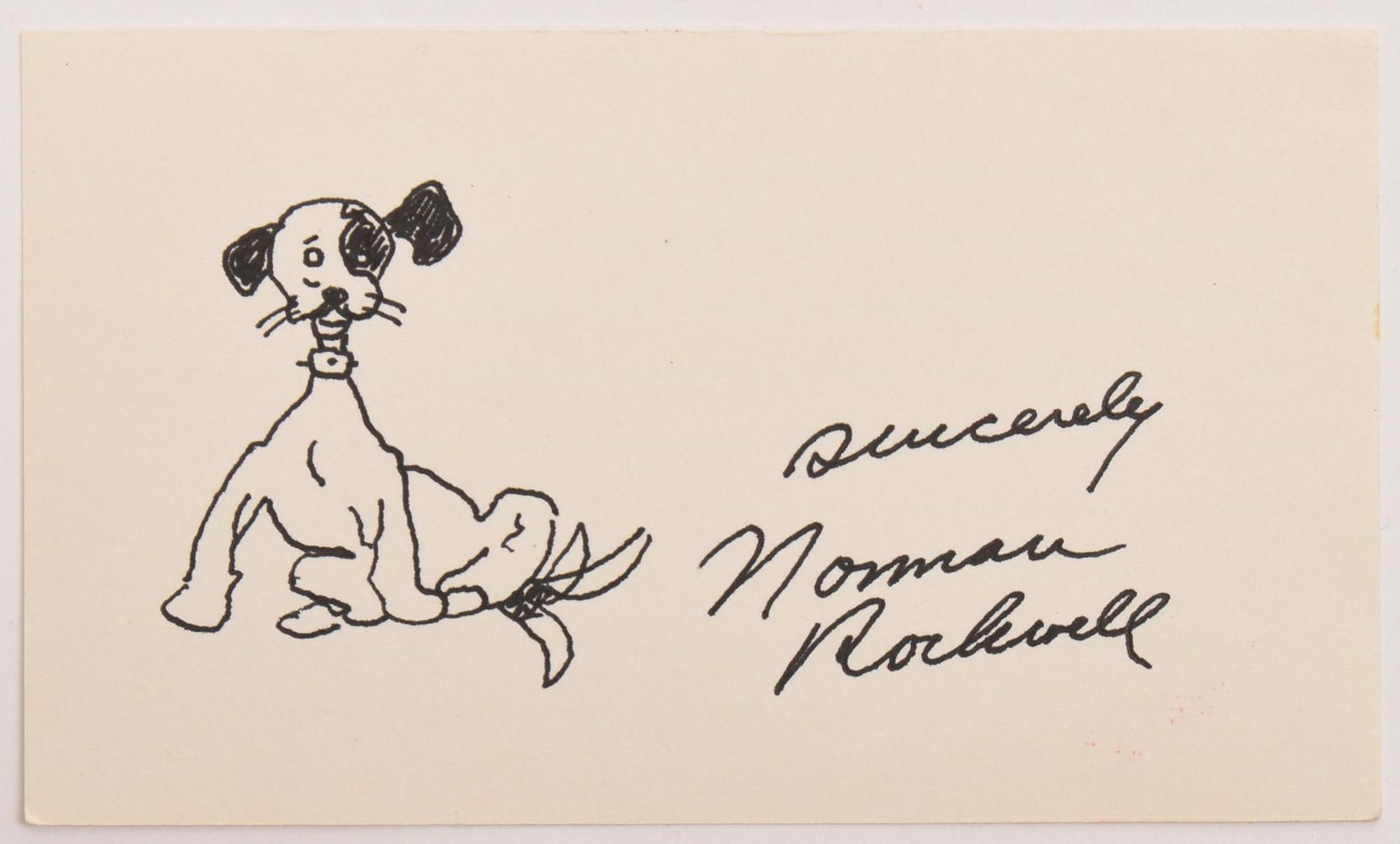 Norman Rockwell Signature Card. (1 of 2)