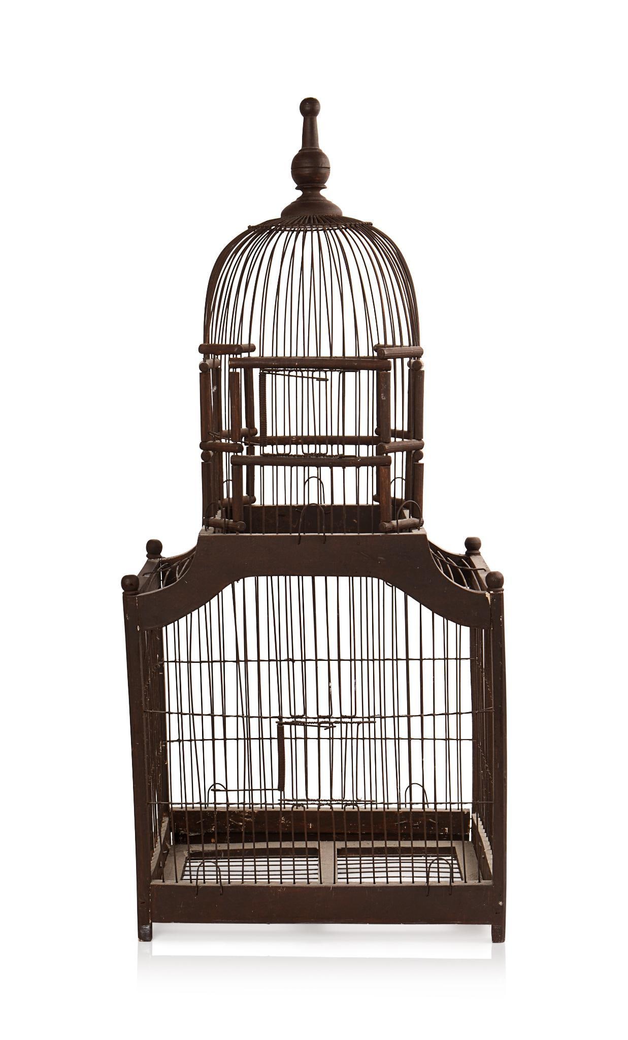 19th Century Wood and Wire Bird Cage. (1 of 4)
