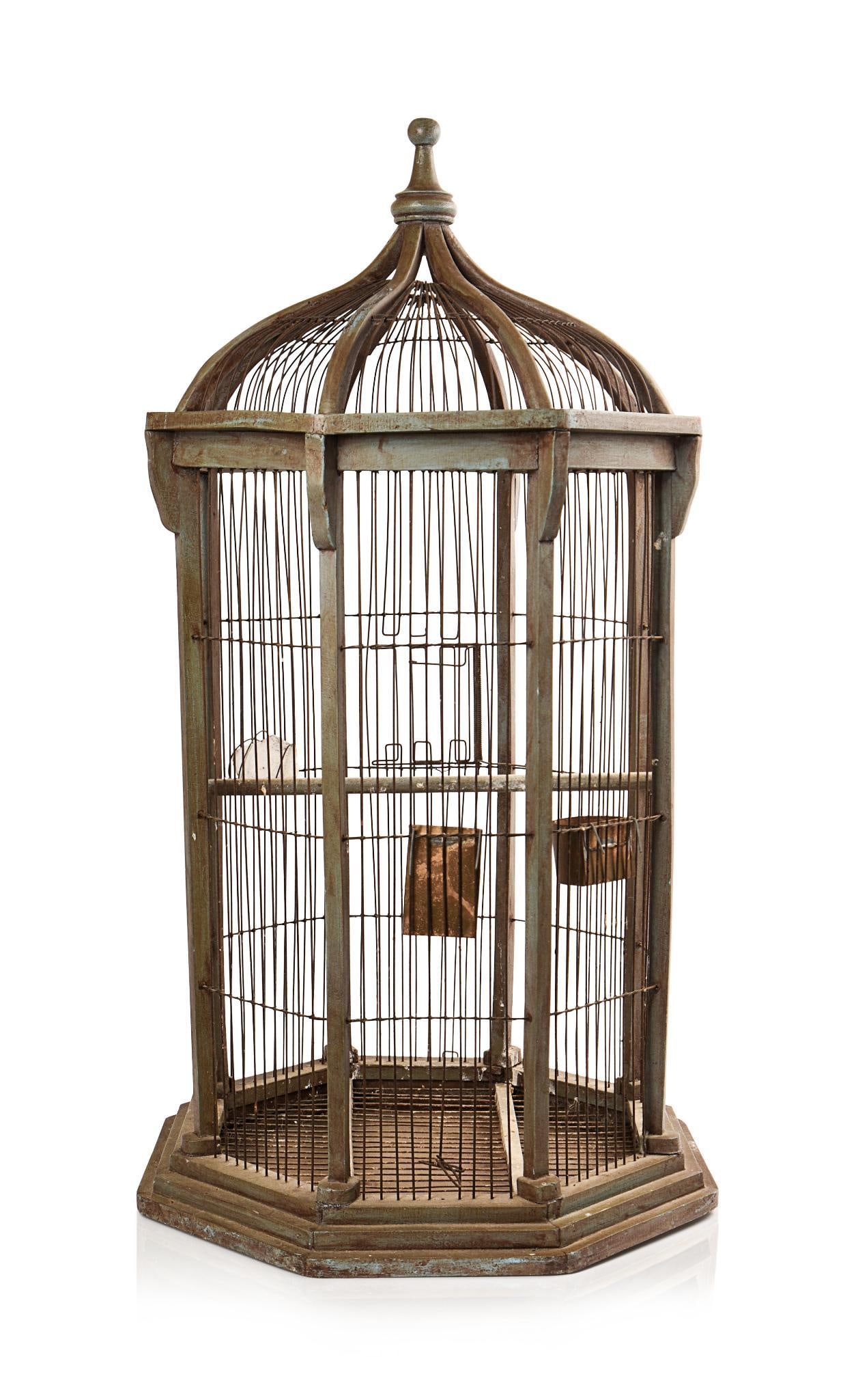 19th Century Wood and Wire Bird Cage. (1 of 4)