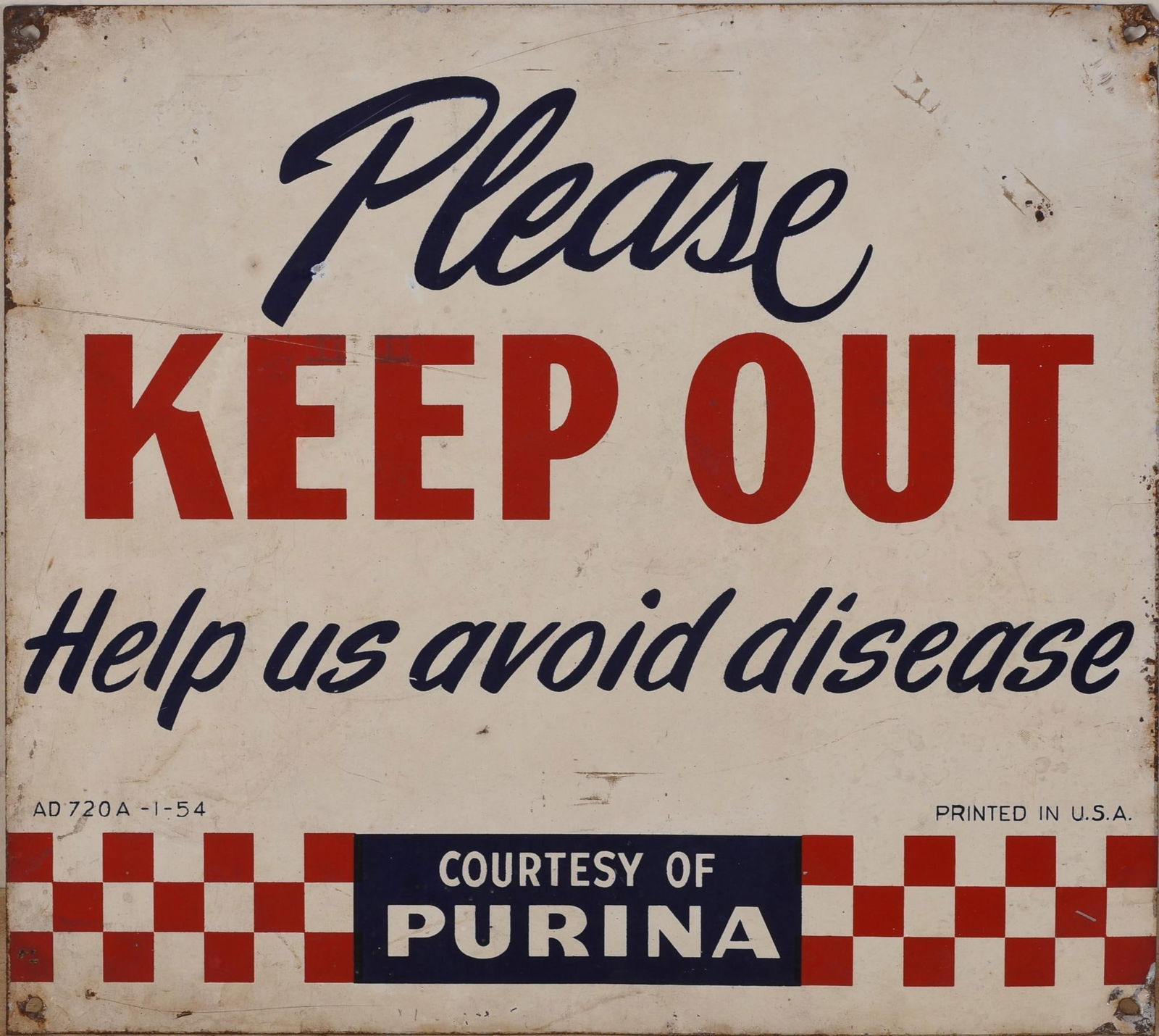 Vintage Purina Please Keep Out Sign (1 of 2)