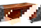 Custom Peruvian Mahogany and Leather Desk.