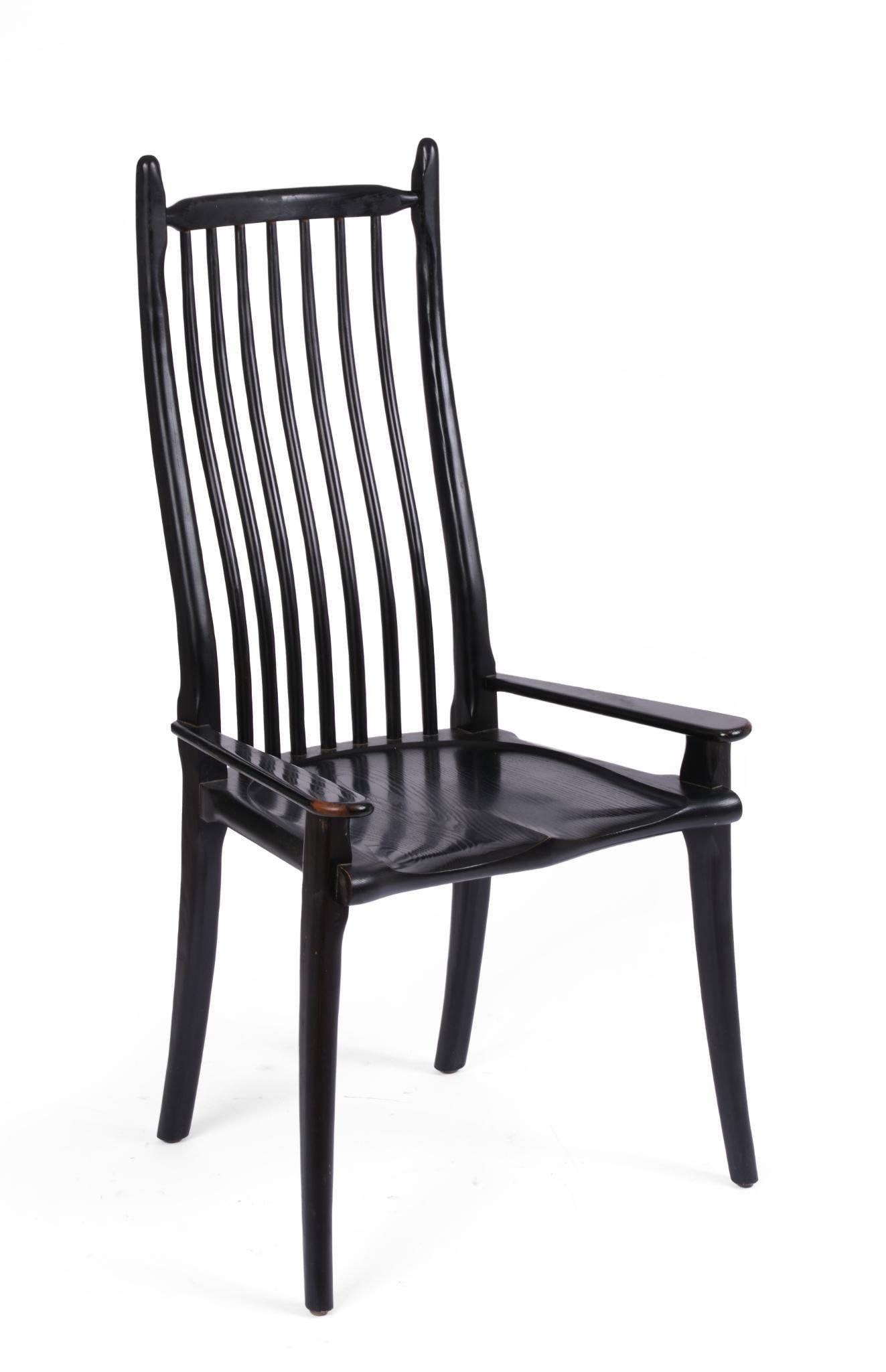 Stephen Swift High Back Side Chair in Black Ash. (1 of 3)