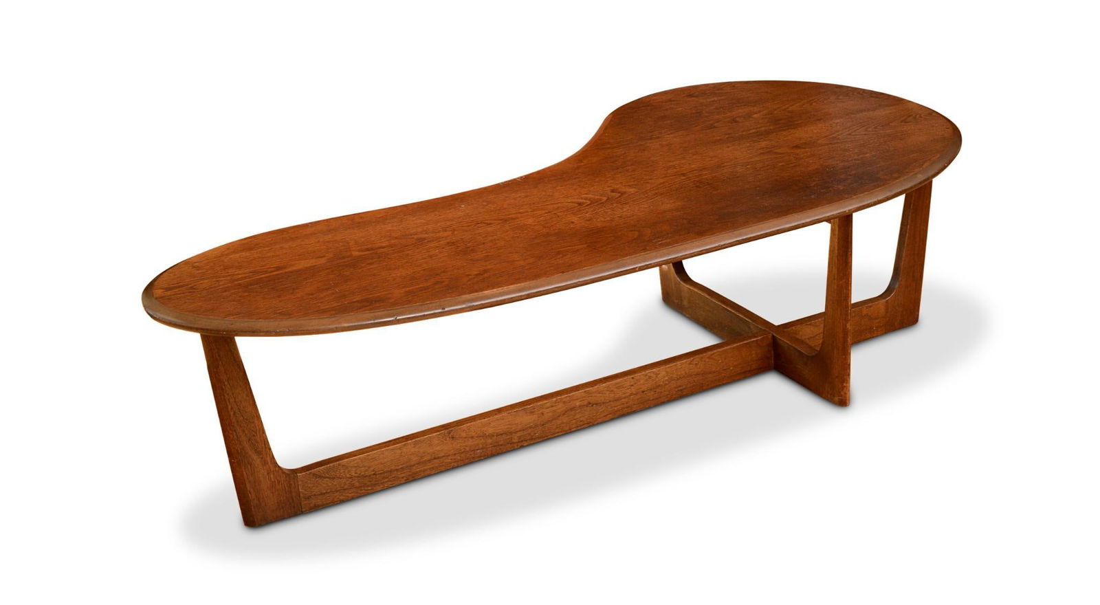 Bassett Walnut Kidney Bean Coffee Table. (1 of 2)