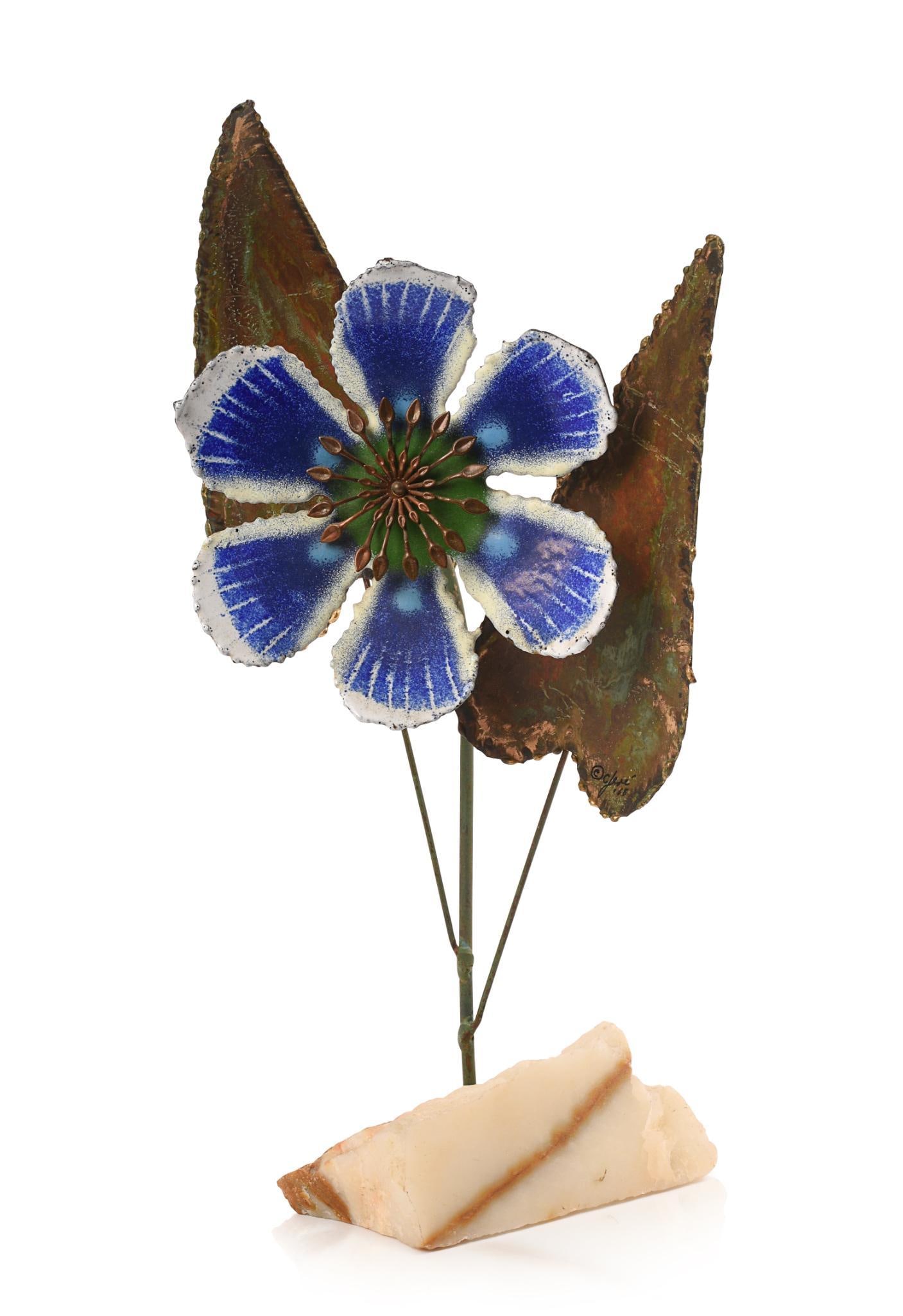Curtis Jere Enameled Flower Sculpture. (1 of 5)