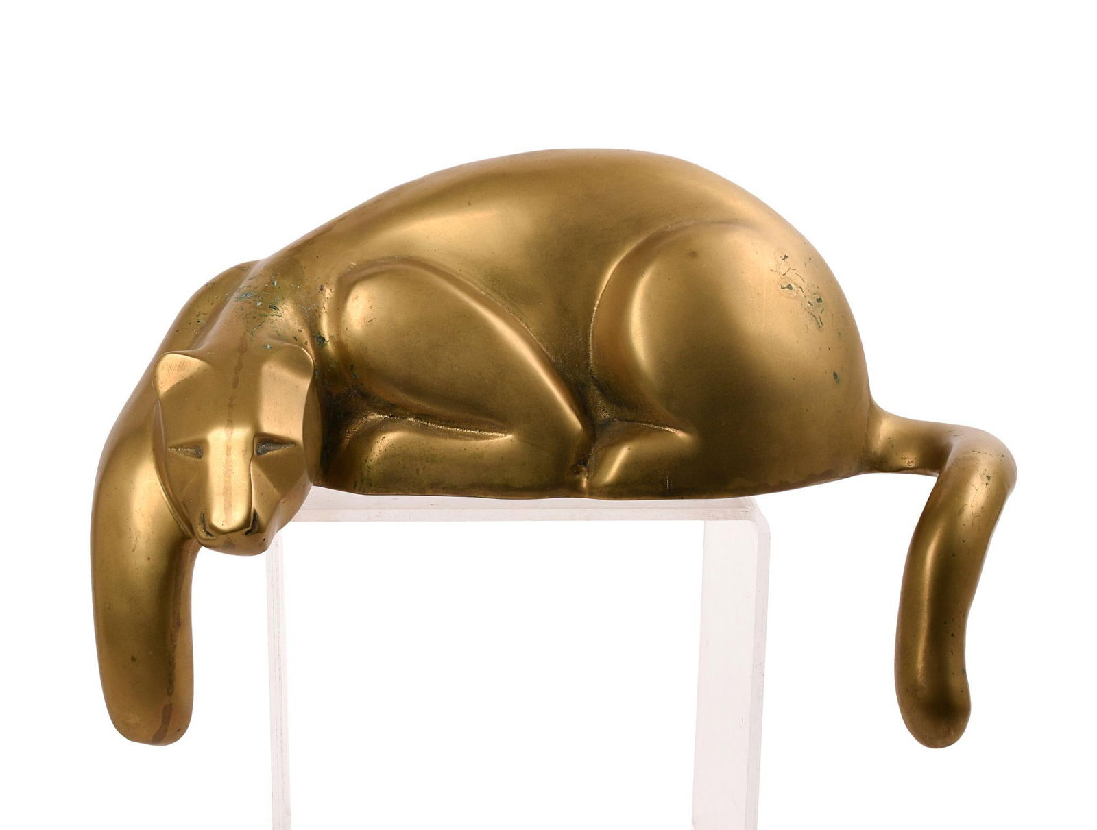 Dolbi Cashier Brass Reclining Panther Sculpture. (1 of 6)