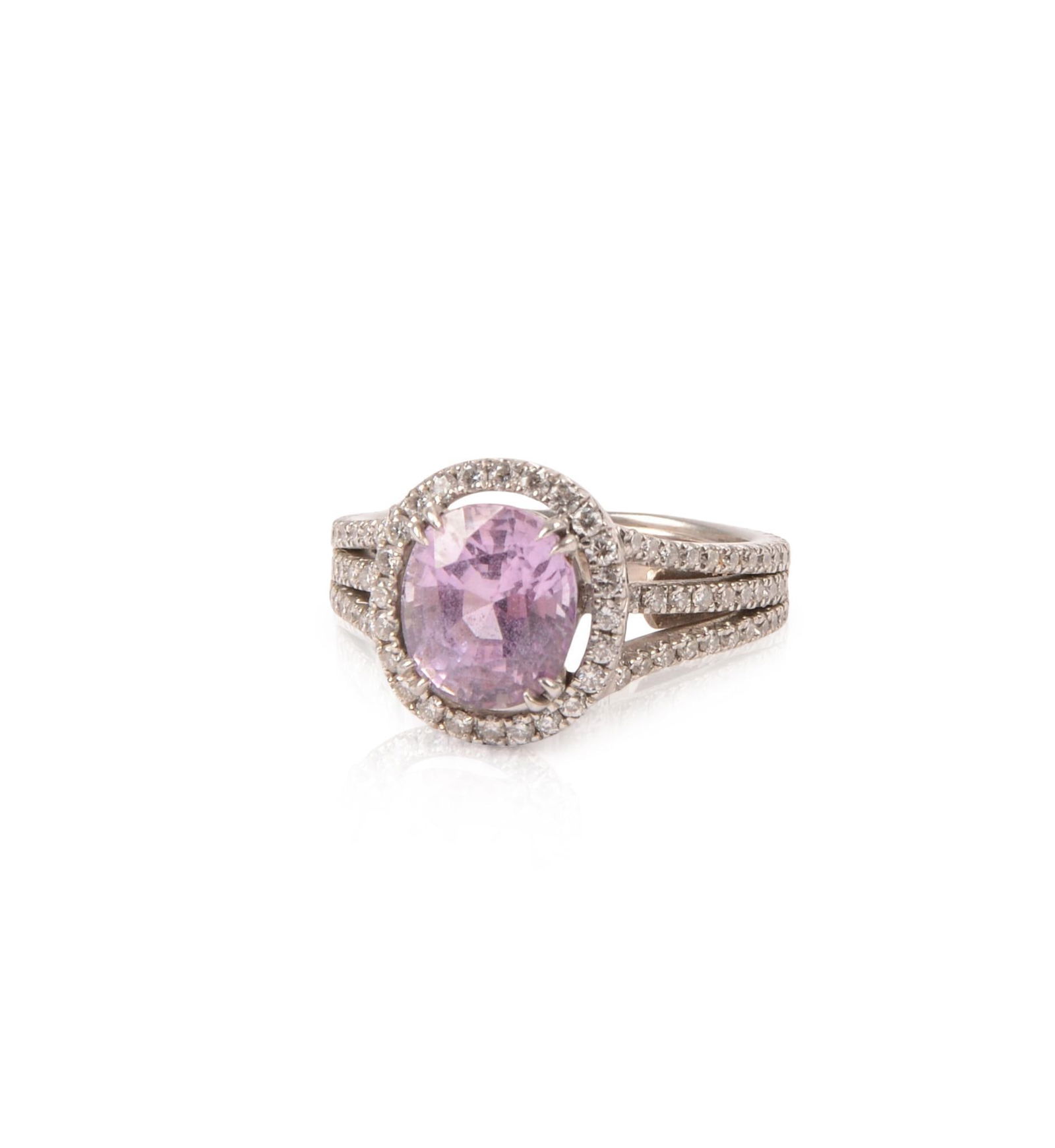 Platinum, Pink Sapphire & Diamond Ring (1 of 4)