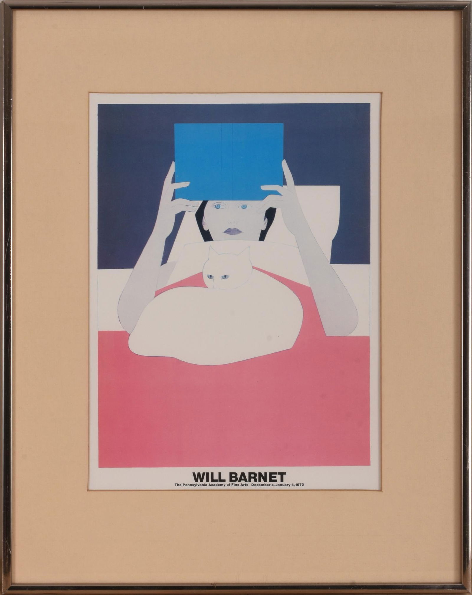 Will Barnet Framed Exhibition Poster: The Pennsylvania Academy of Fine Arts, 1970. Frame 20 x 16 inches.