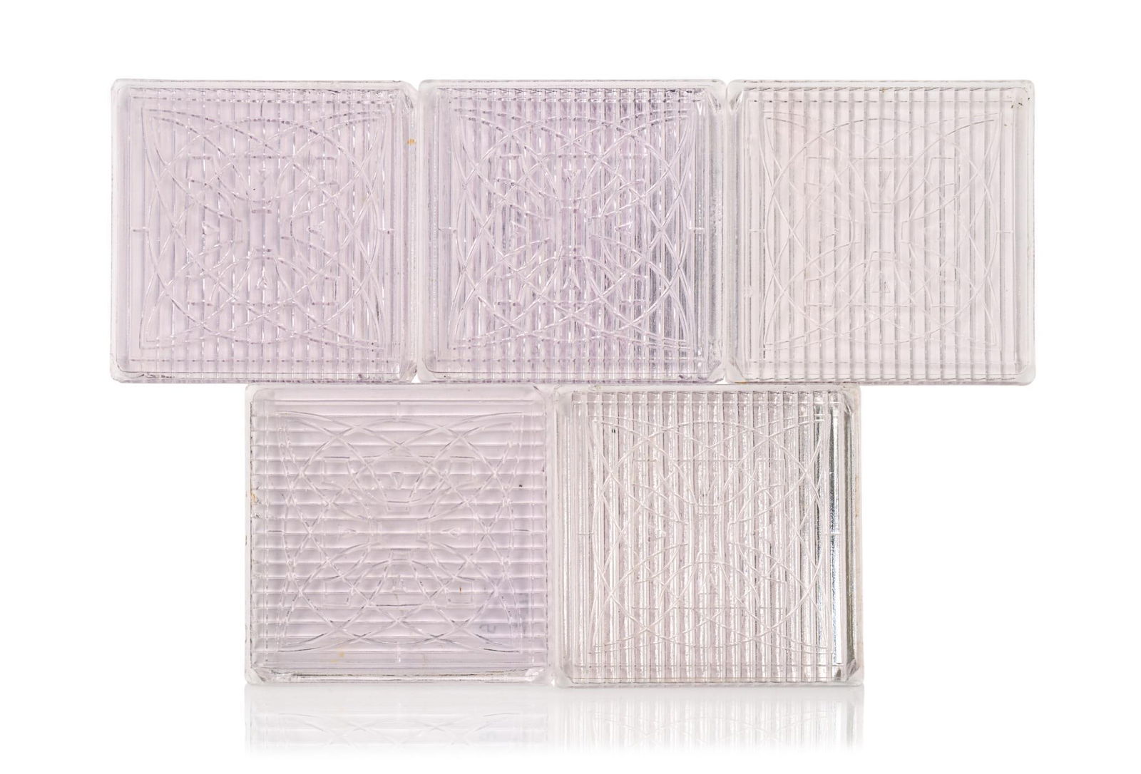 Five Frank Lloyd Wright Glass Tiles. (1 of 4)