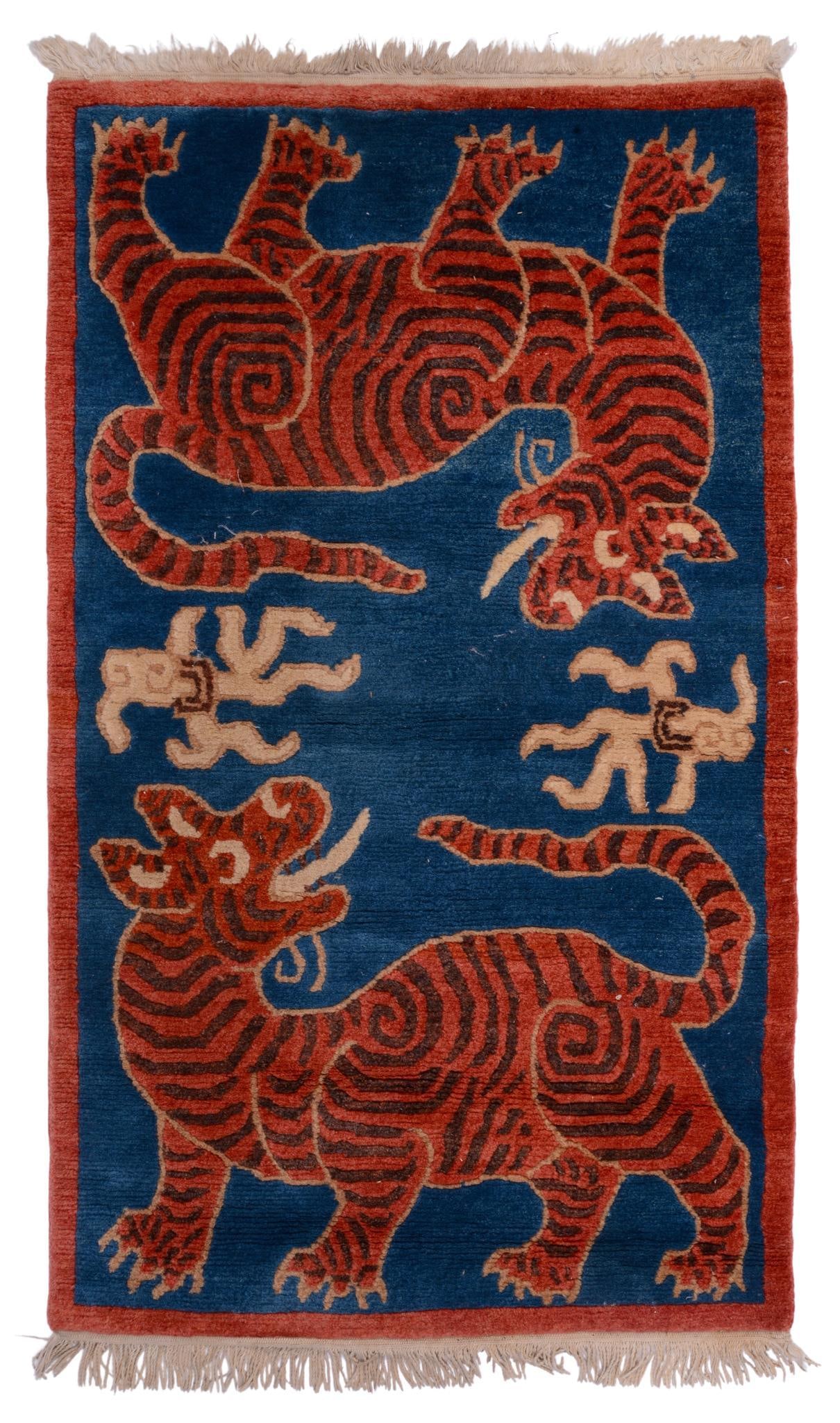 Contemporary Carpet With Two Tigers. (1 of 3)