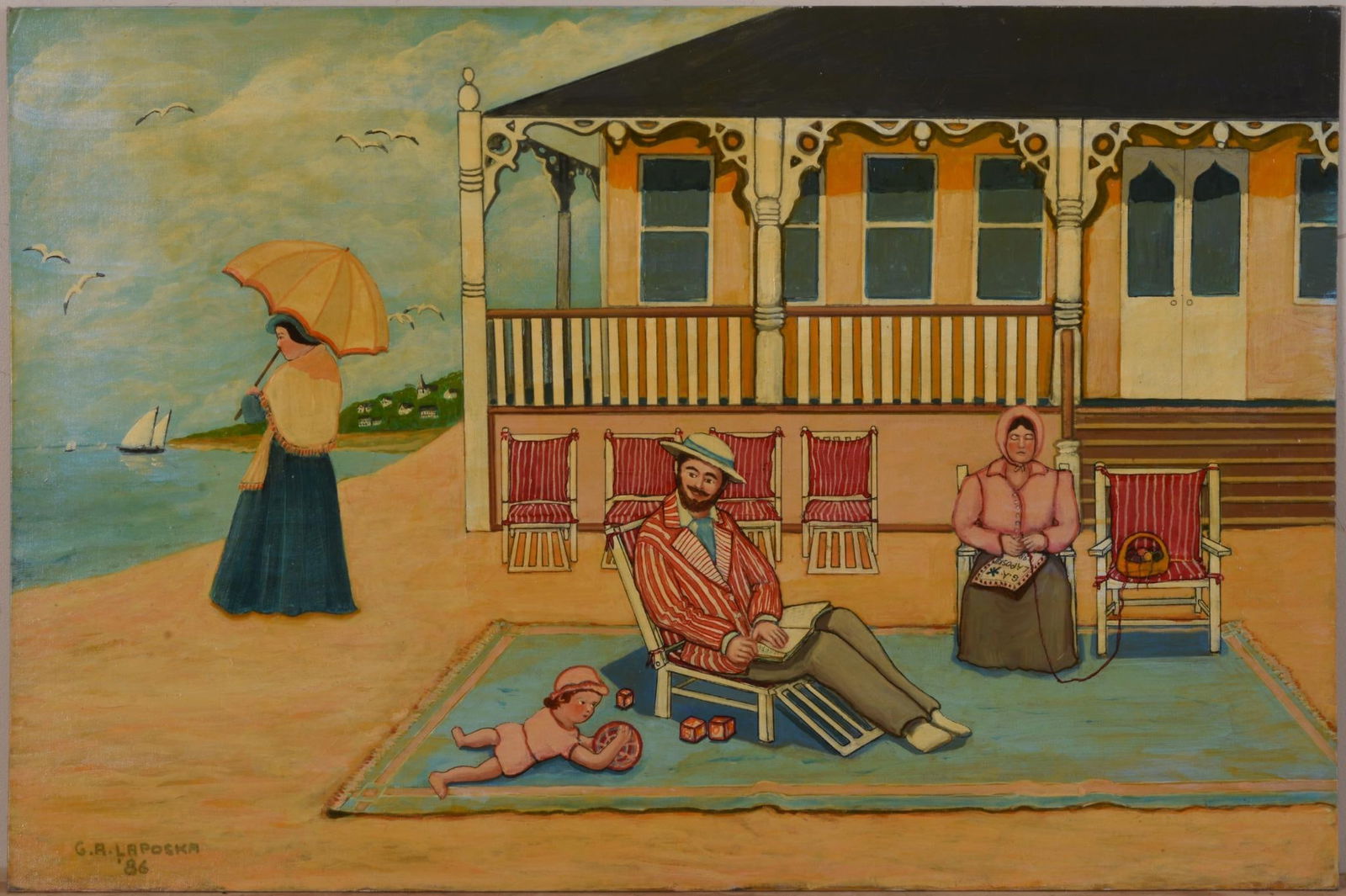 Gloria Laposka (1922 - 2015) Beach House (1 of 3)