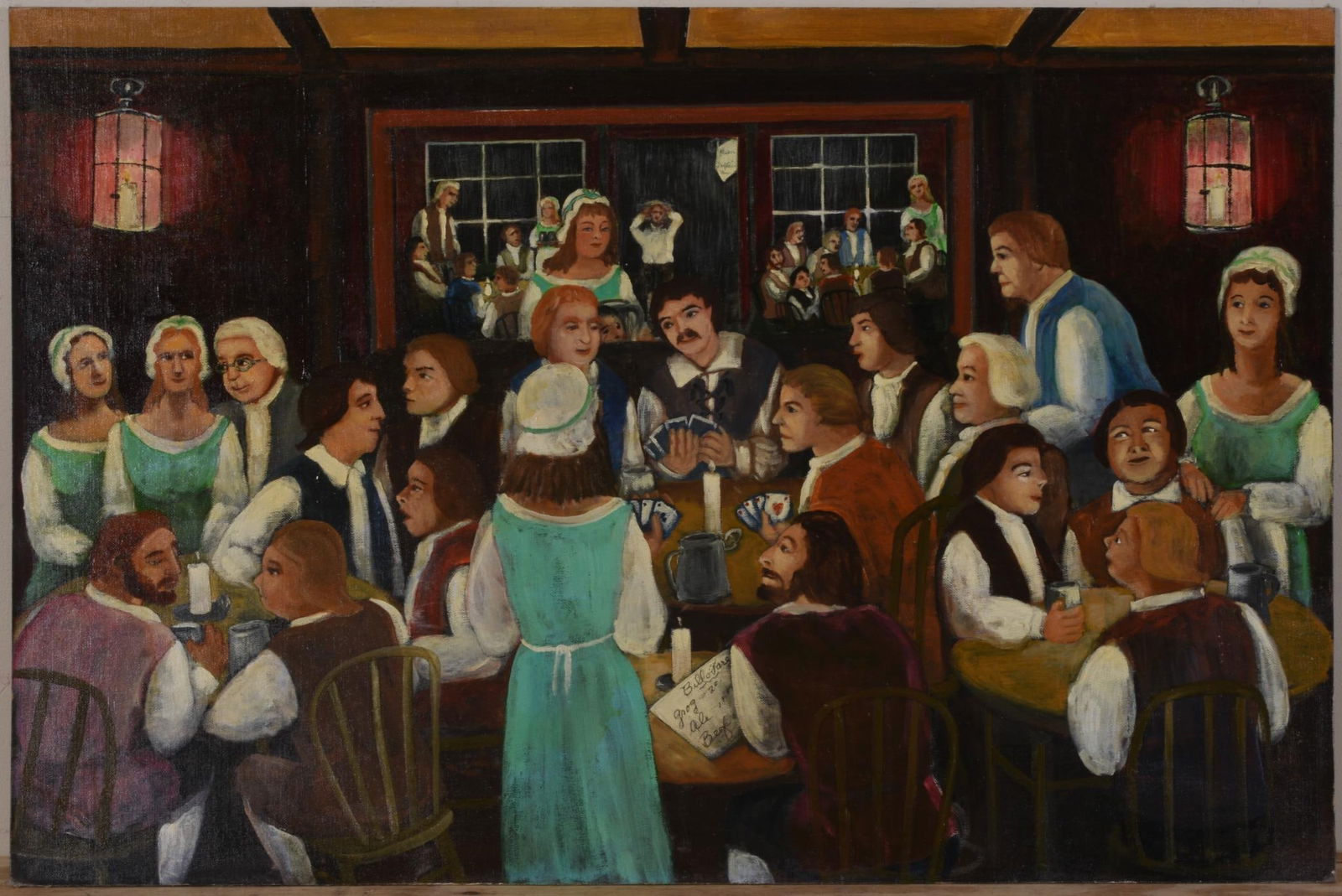 Gloria Laposka (1922 - 2015) Tavern Scene (1 of 2)