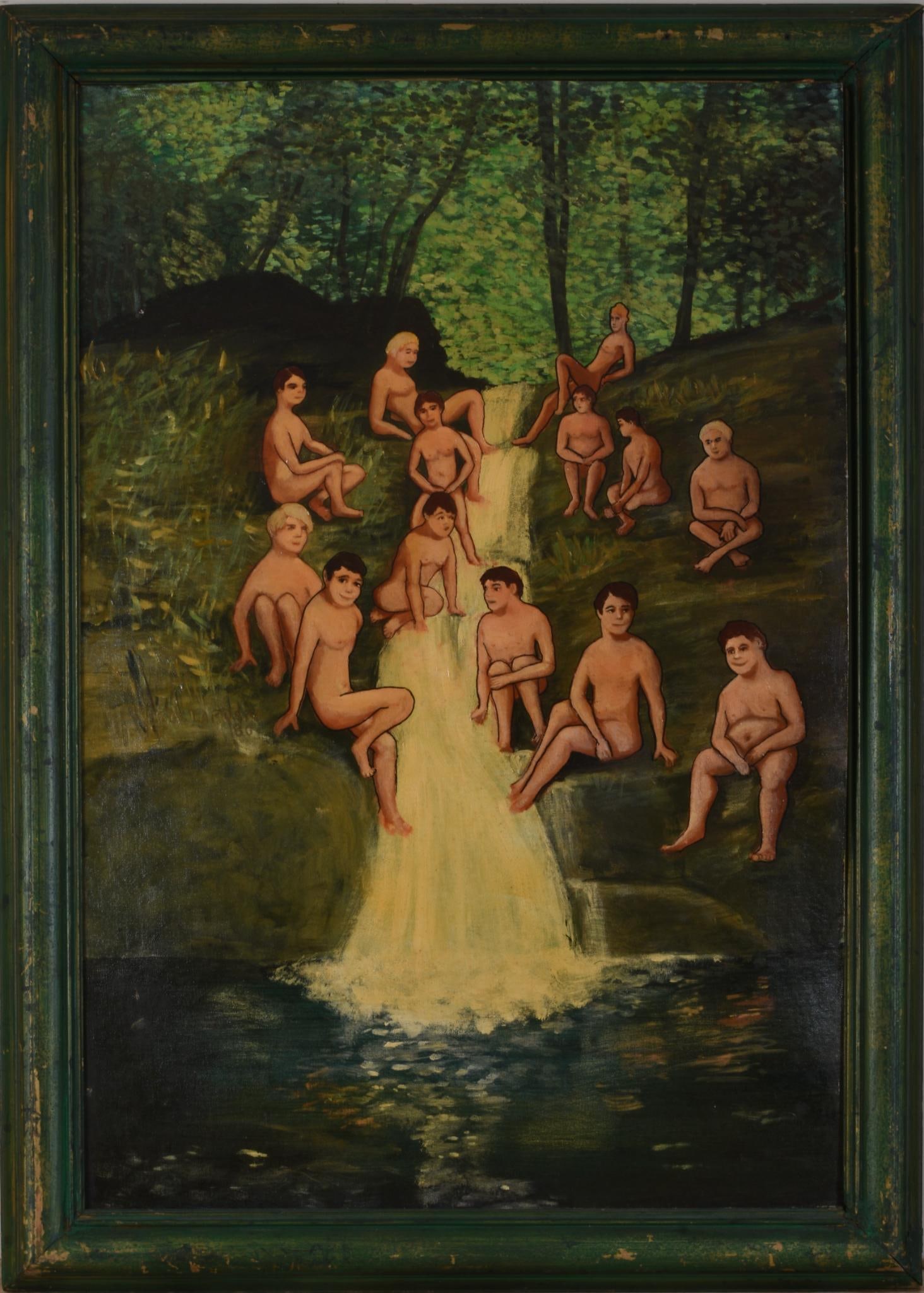 Gloria Laposka (1922 - 2015) Men by a Waterfall (1 of 4)