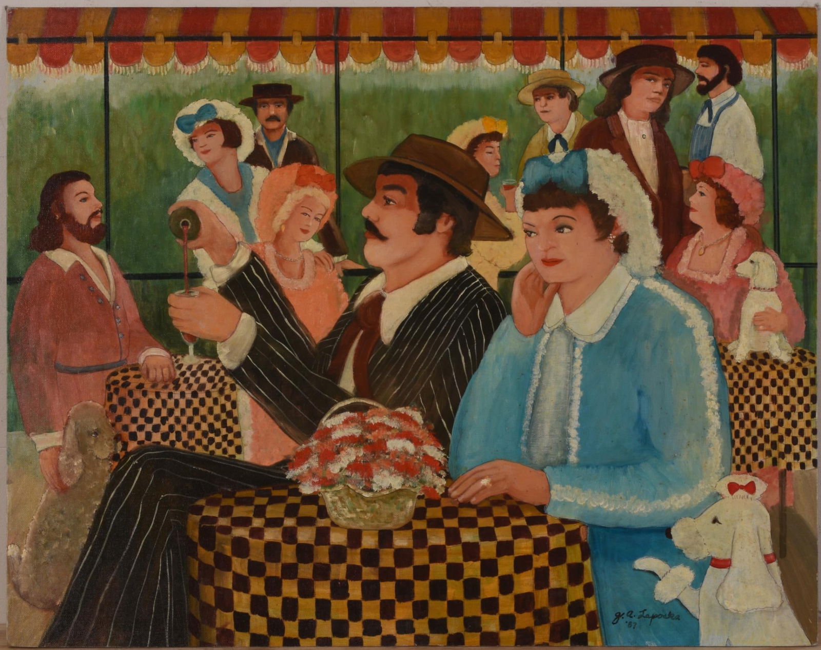 Gloria Laposka (1922-2015) Restaurant Scene (1 of 3)