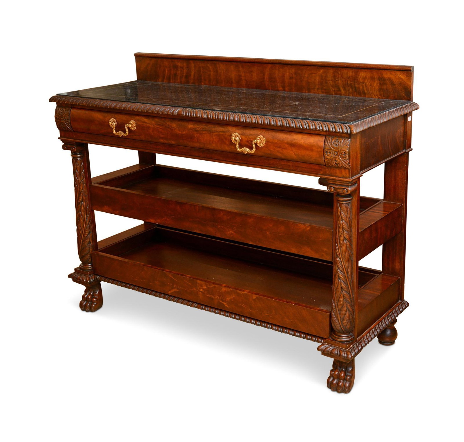 Maitland Smith Marble Topped Server: Height 39 inches, width 56 inches, depth 21 inches.