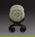 Fine Chinese Carved White Jade Circular Plaque