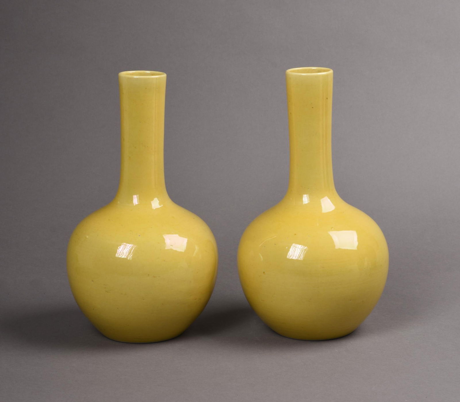 Pair of Chinese Yellow Glaze Porcelain Vases (1 of 4)