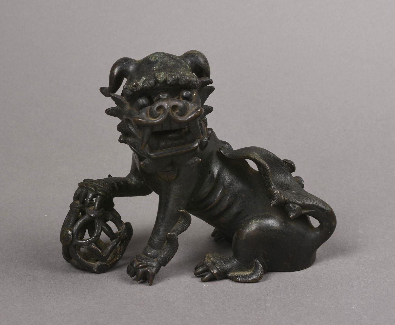 Chinese Bronze Foo Dog Figure (1 of 5)