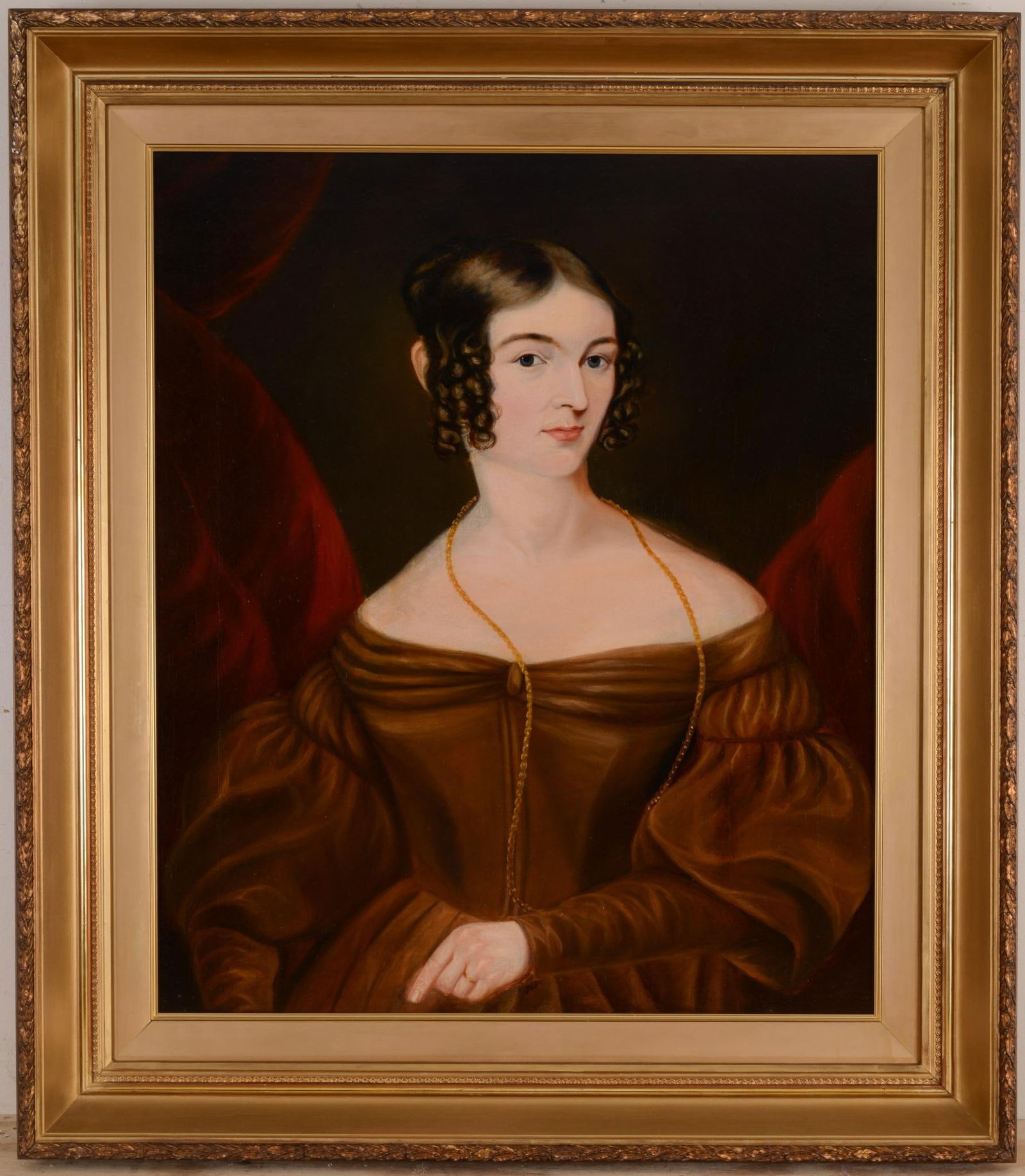 19th Century American School Portrait of a Woman. (1 of 2)