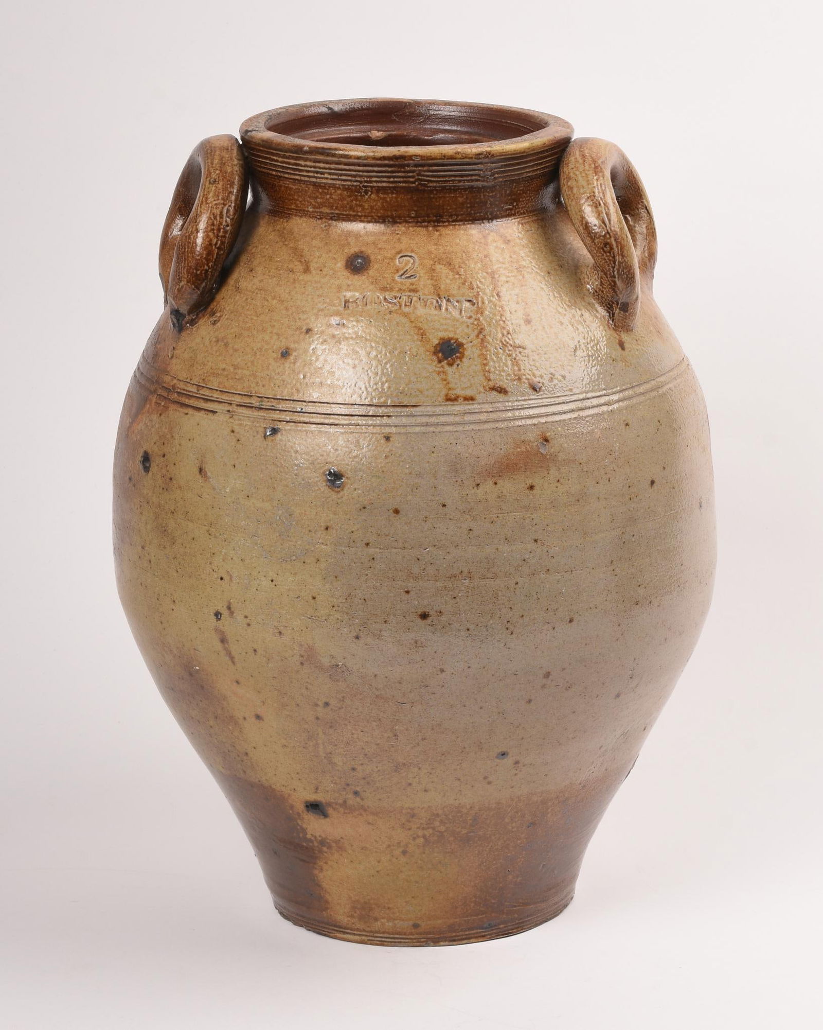 2 Gallon Boston Stoneware Crock With Applied Handles. (1 of 5)