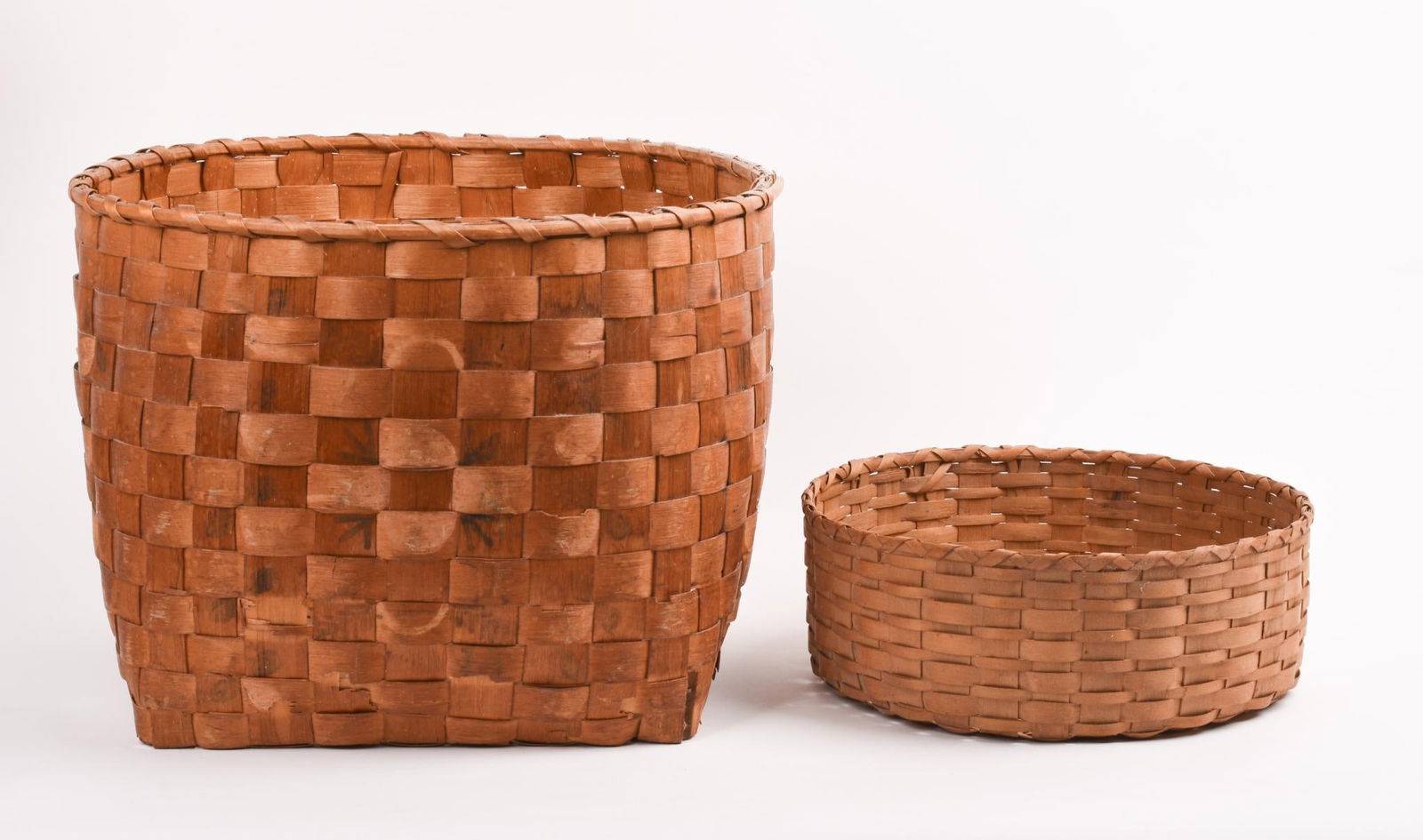 Two Native American Woven Ash Baskets. (1 of 6)