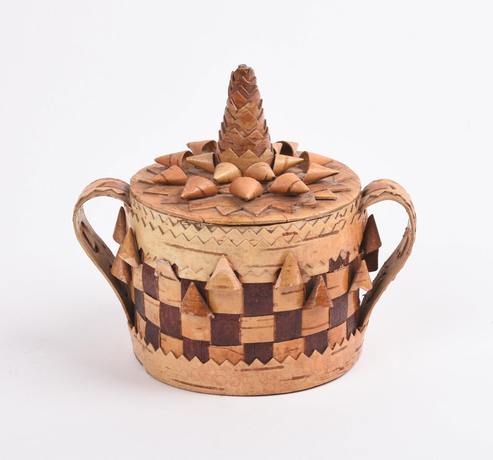 Native American Birch Bark Covered Container. (1 of 6)