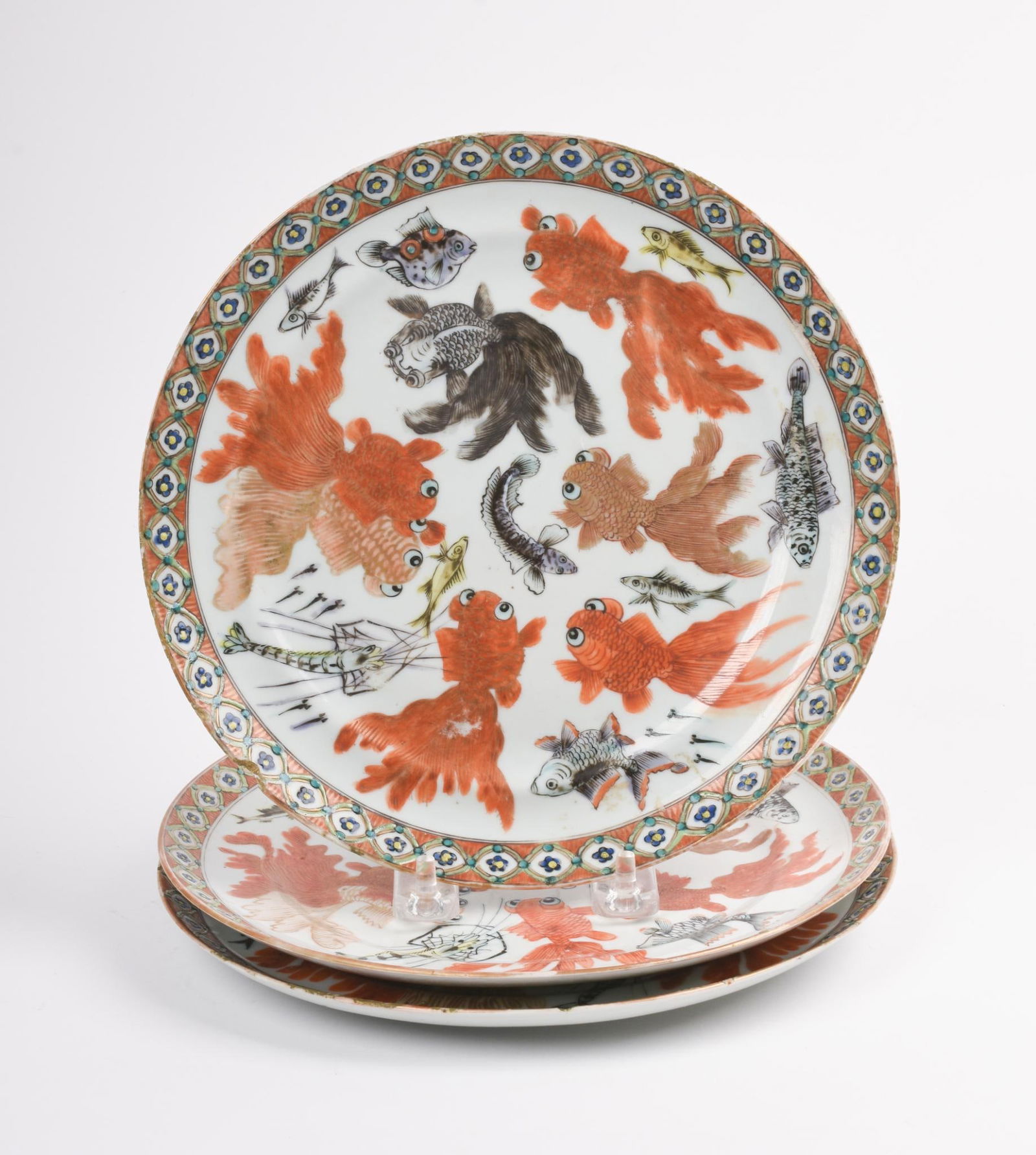 Three Chinese Export Imari Porcelain Plates (1 of 4)
