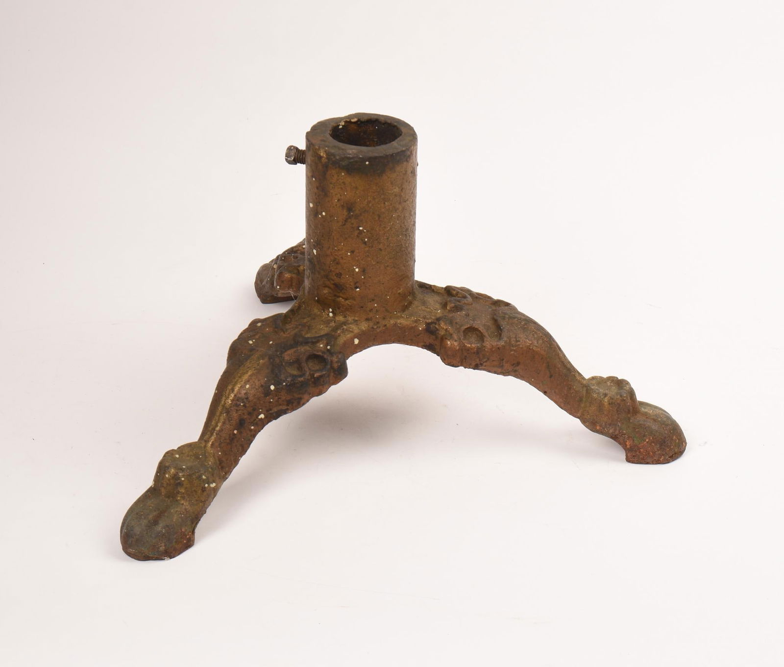 Vintage Gold Painted Cast Iron Tree Stand. (1 of 3)