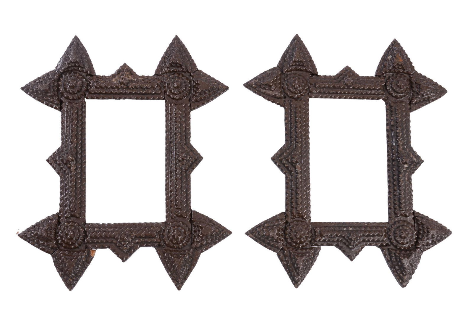 Pair of Small Tramp Art Frames. (1 of 2)