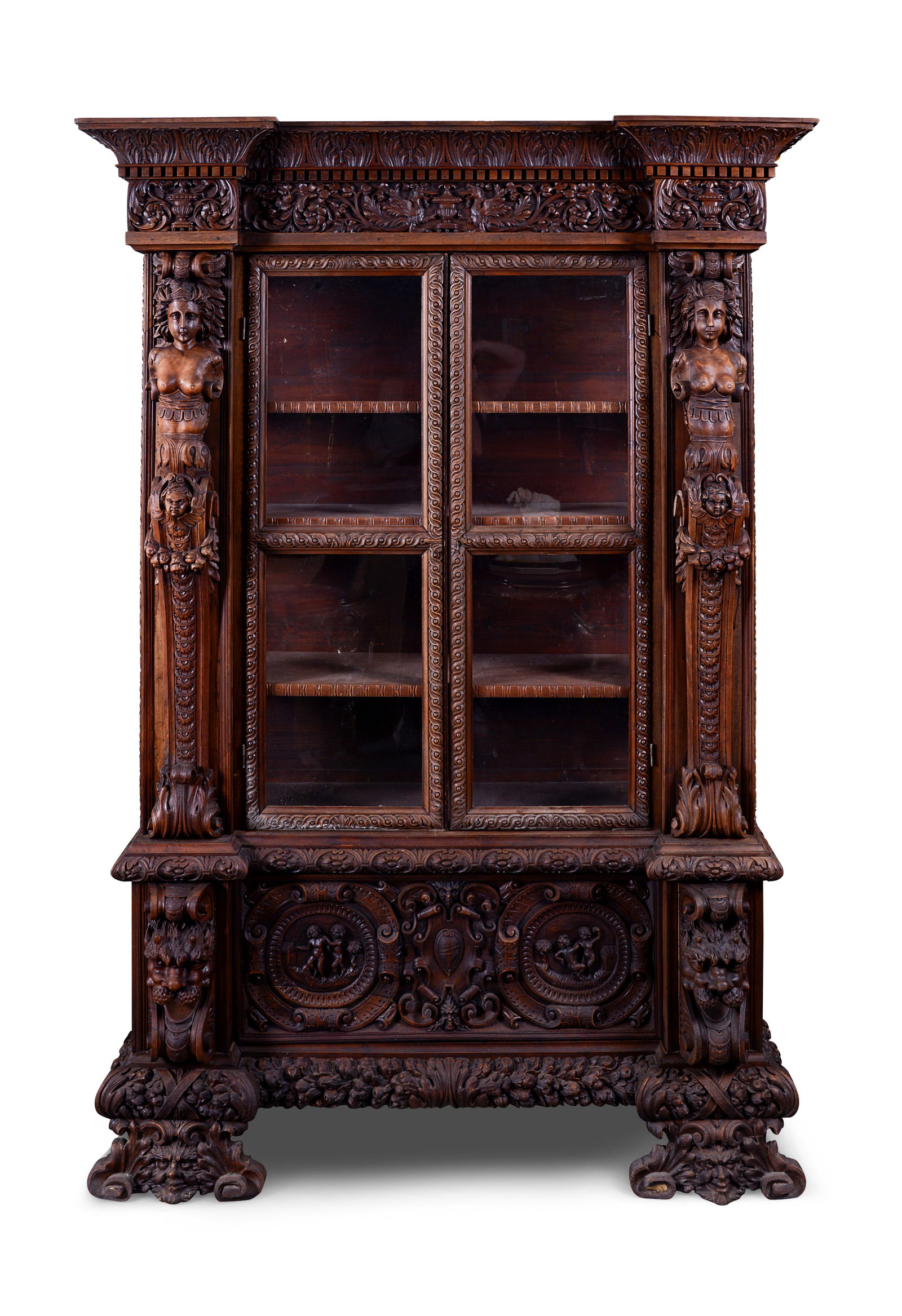 European Rococo Carved Display Cabinet (1 of 5)