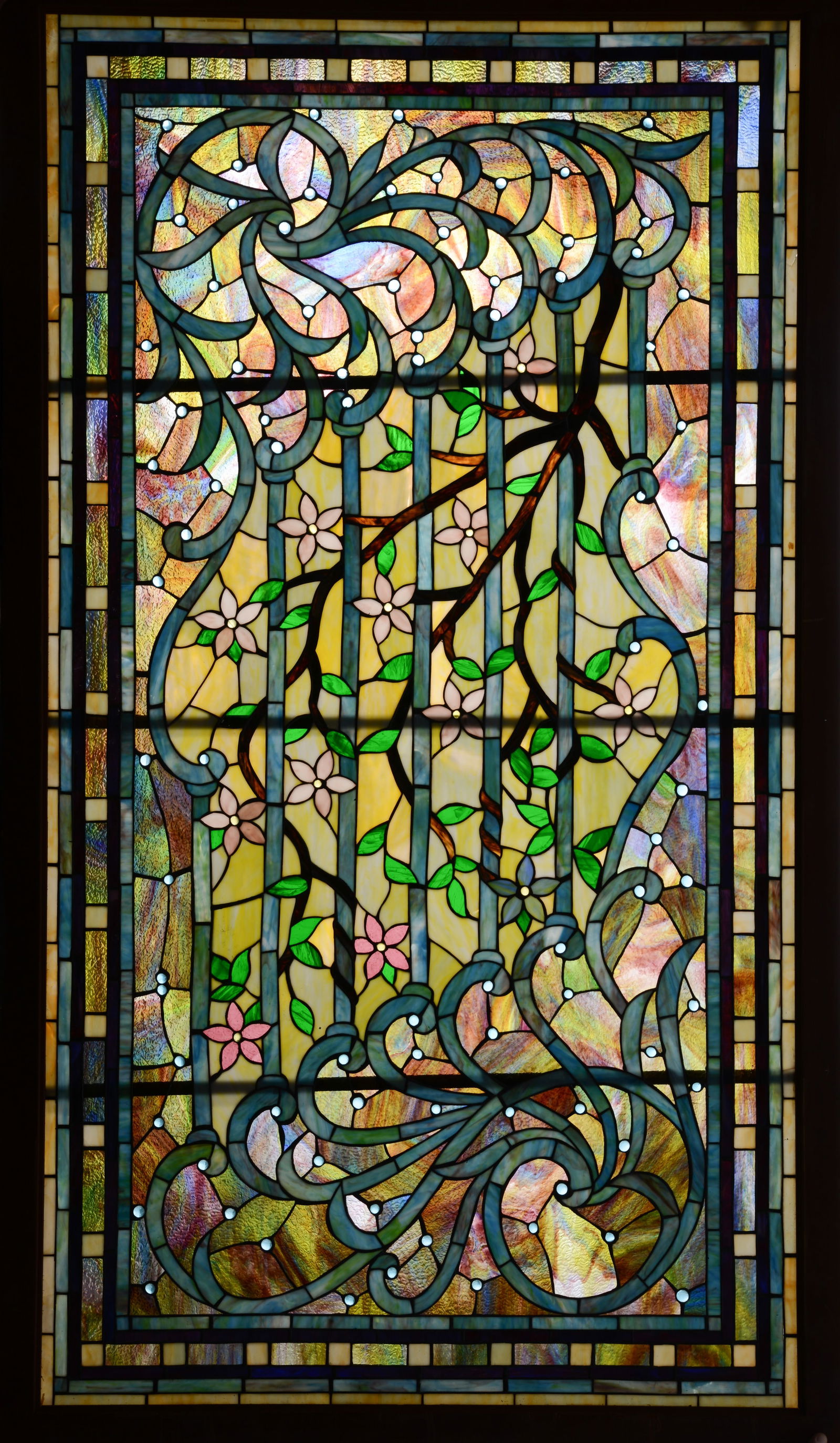 Stained Glass Panel With Clematis. (1 of 2)