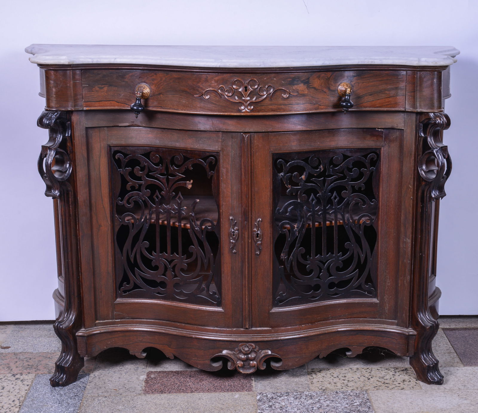 Victorian Marble Topped Sideboard. (1 of 5)