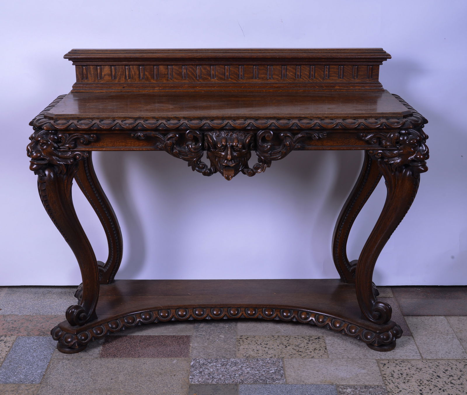 Baroque Revival Carved Walnut Pier Table. (1 of 2)