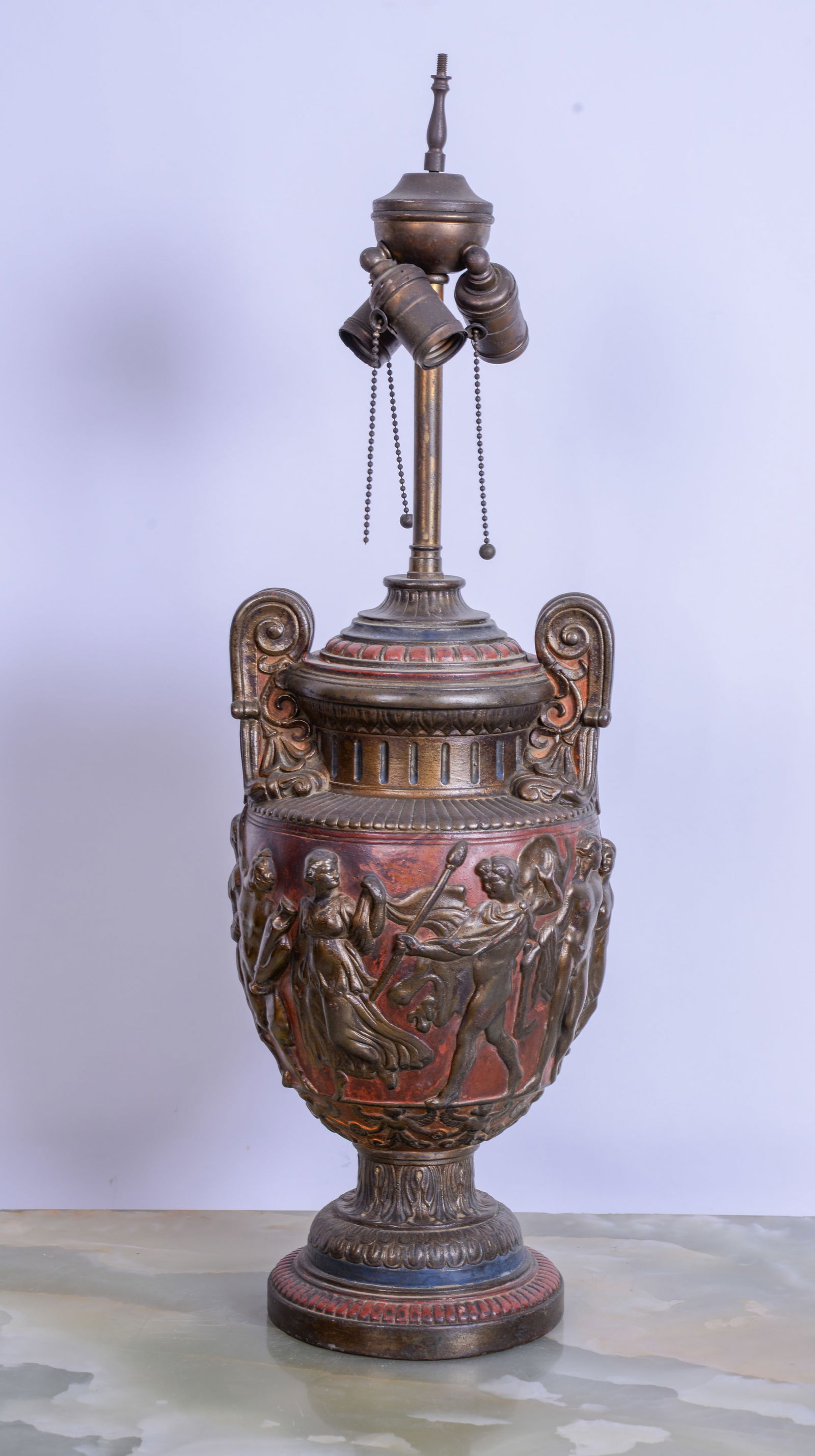 Large Urn Form Cast Metal Table Lamp Base (1 of 4)