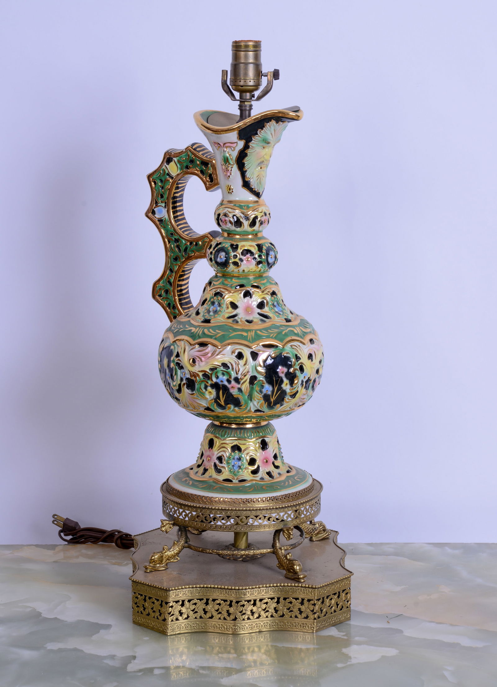 Ornate Ewer Form Table Lamp Base (1 of 3)