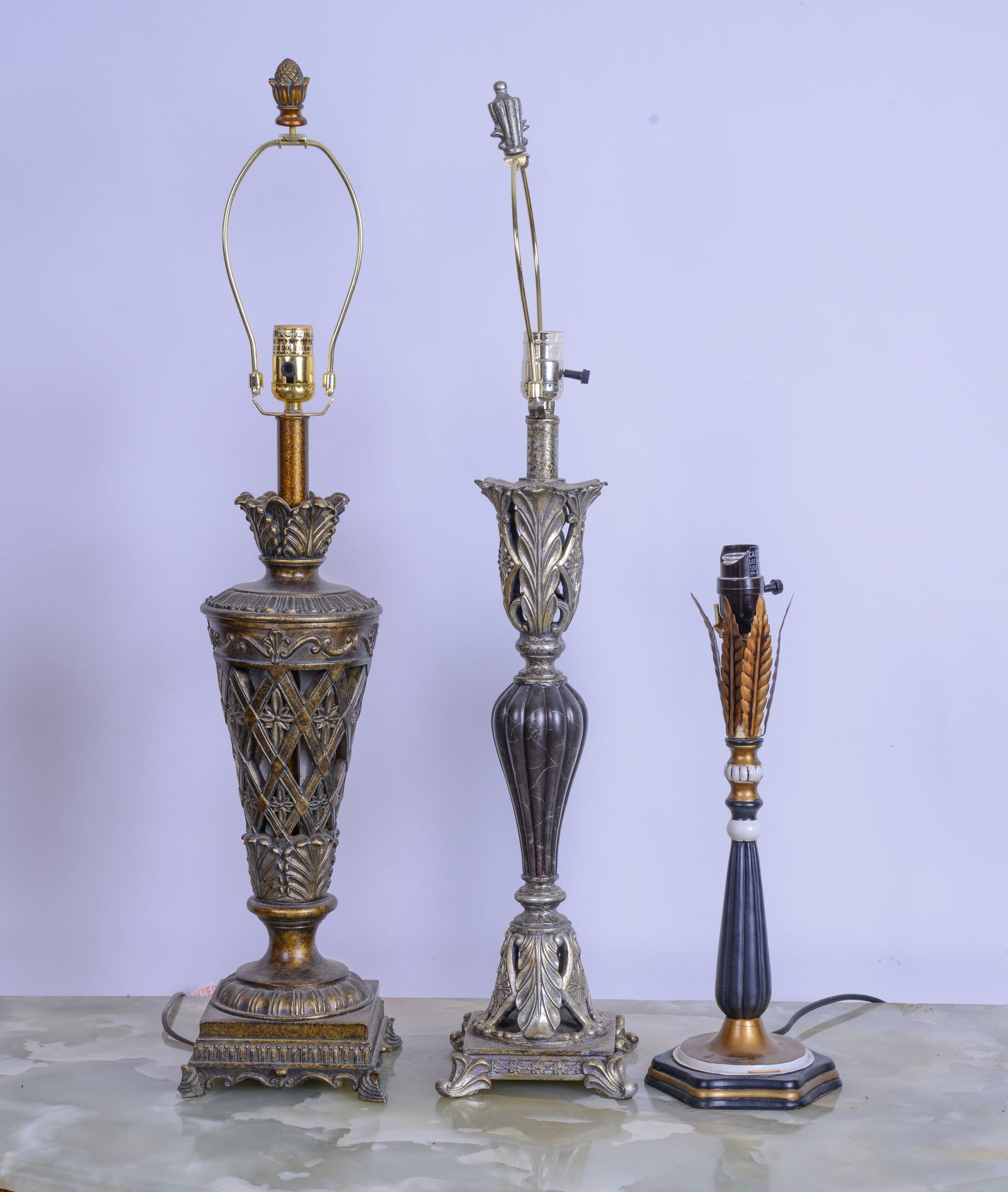 Three Modern Table Lamp Bases. (1 of 3)