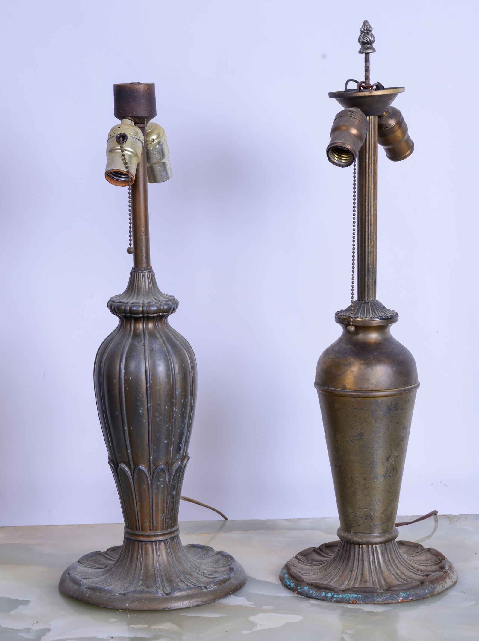 Two Cast Metal Table Lamp Bases. (1 of 3)