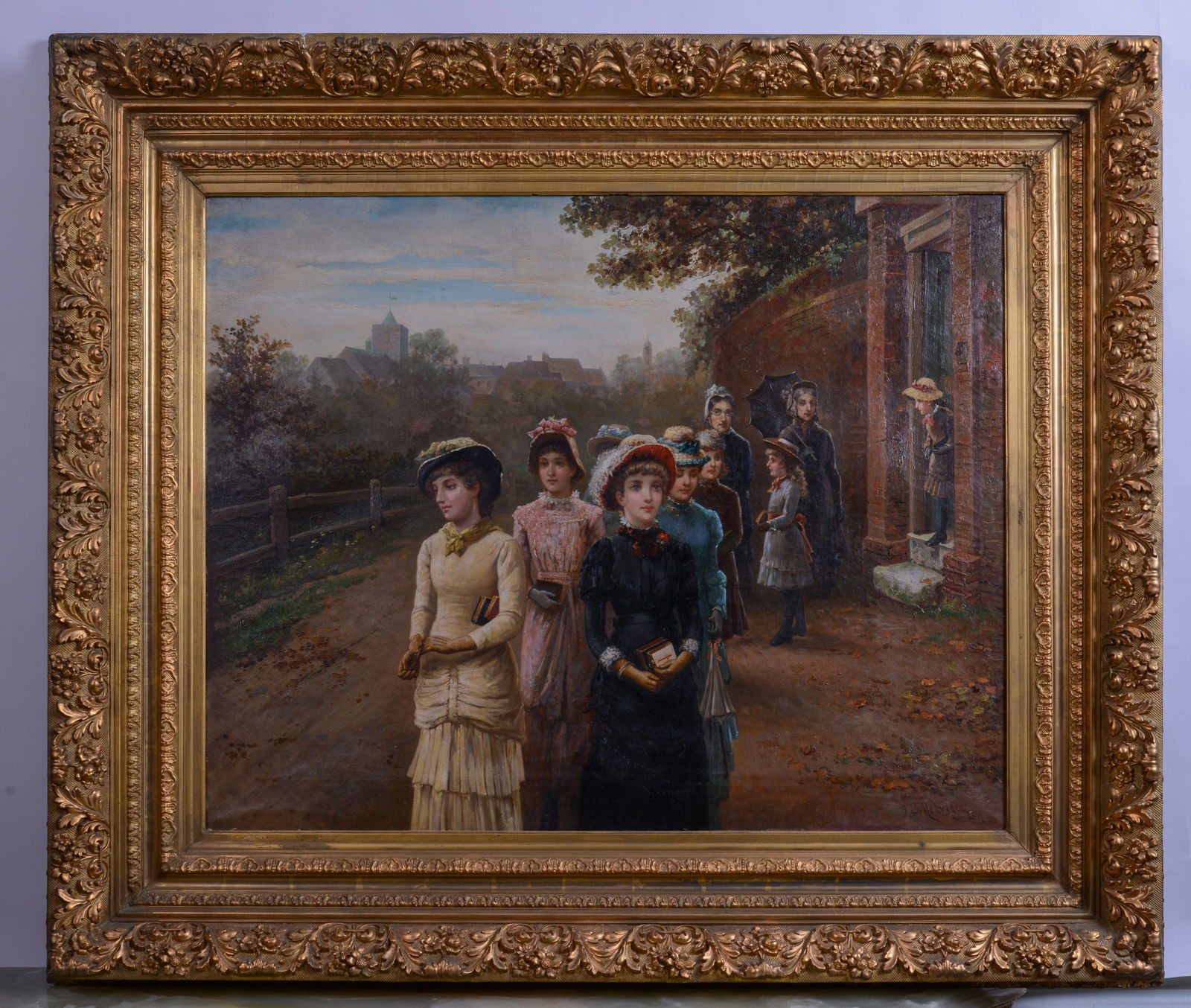 J.C. Melville. Girls Leaving Church. (1 of 3)