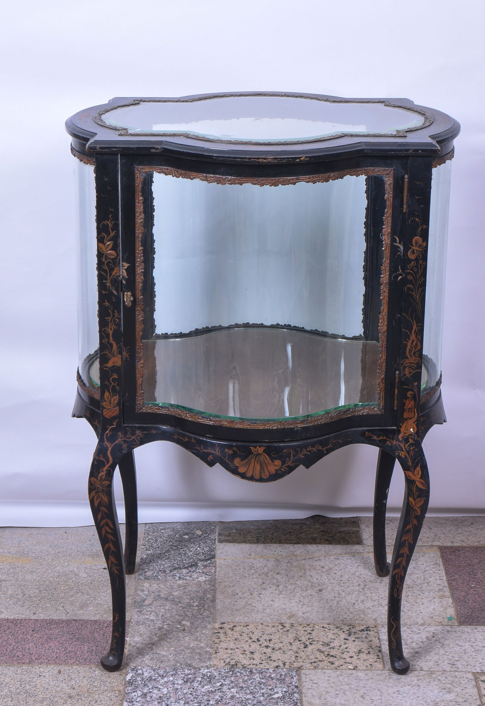 Small Display Cabinet With Curved Glass (1 of 2)