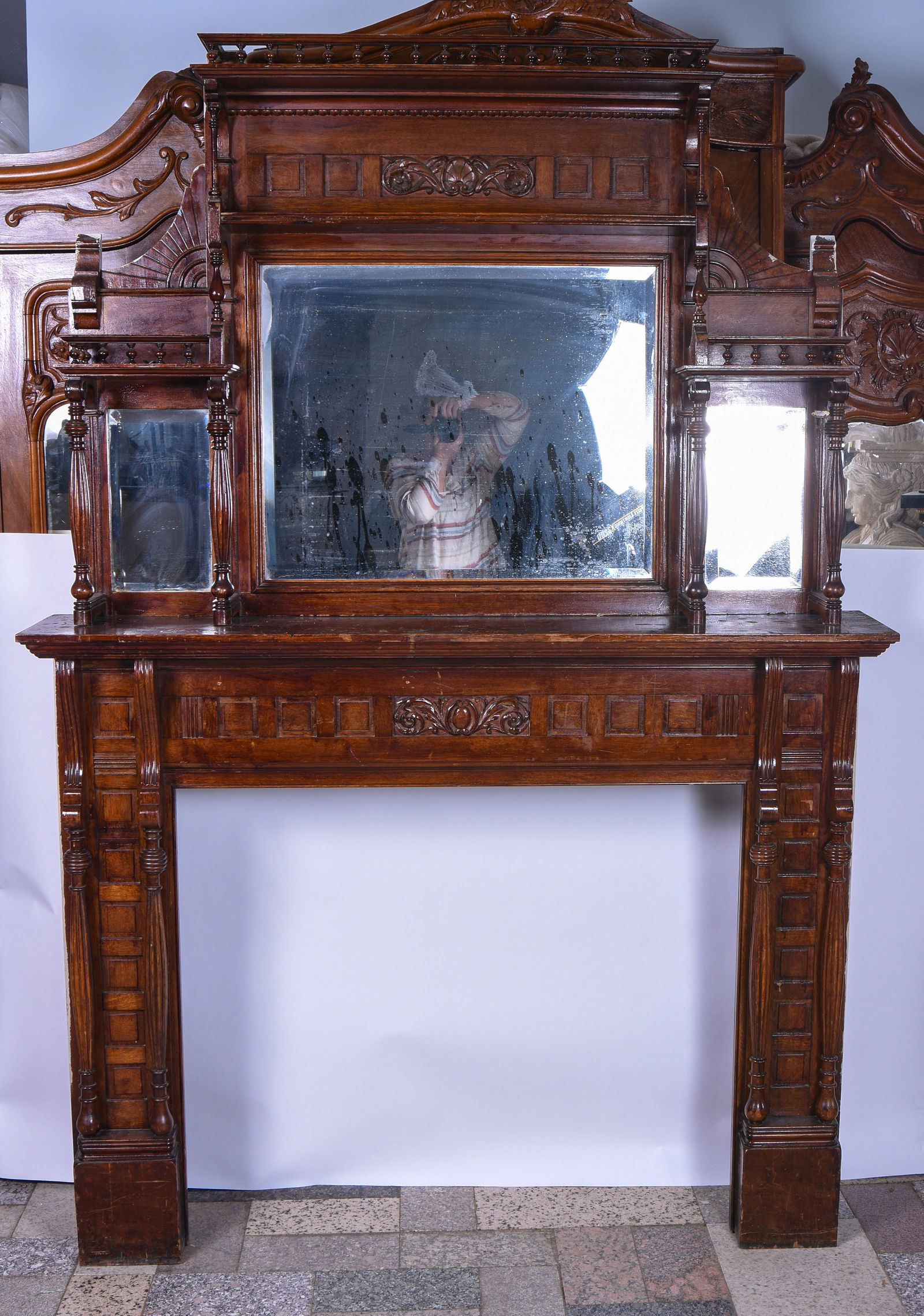 Victorian Carved Wooden Mantle (1 of 1)