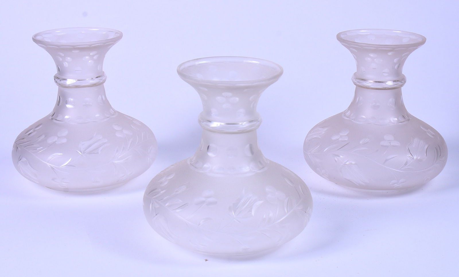 Three Antique Glass Lamp Shades. (1 of 1)