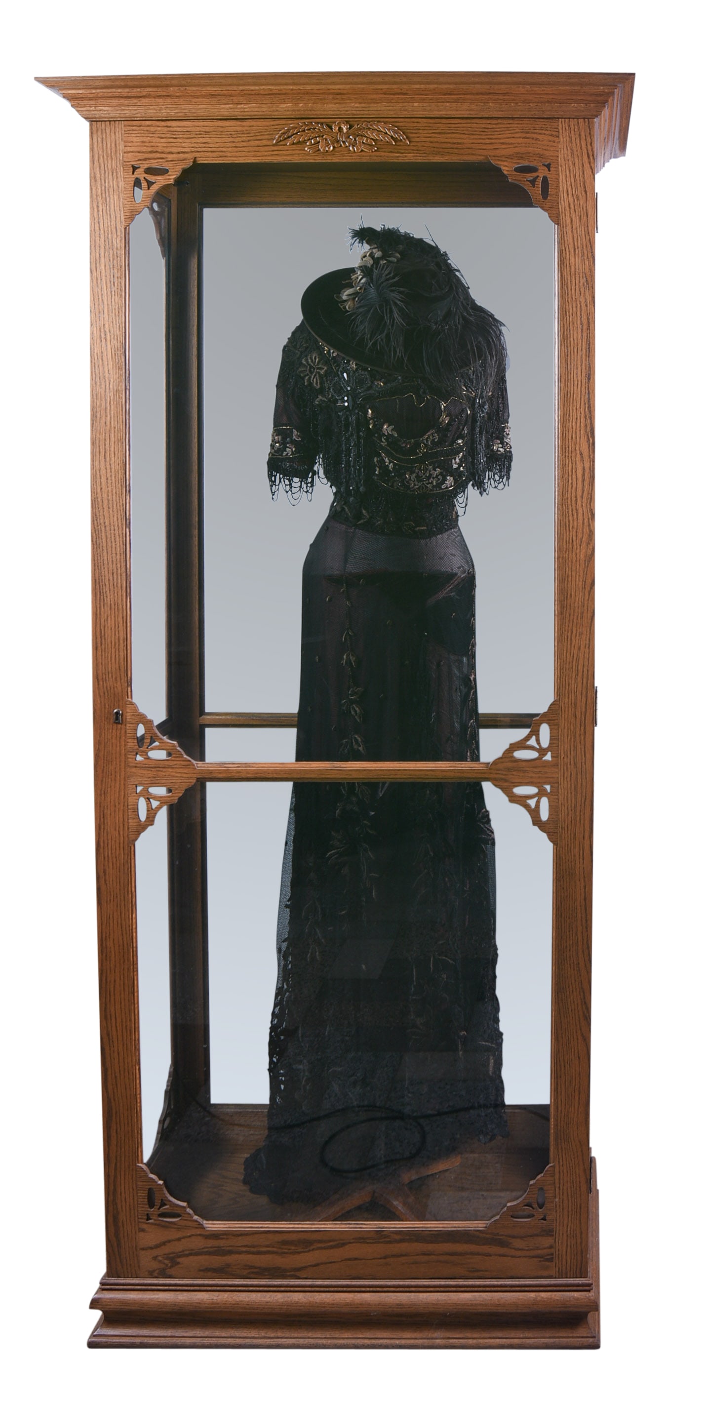 Victorian Lace Dress in Display Case. (1 of 6)