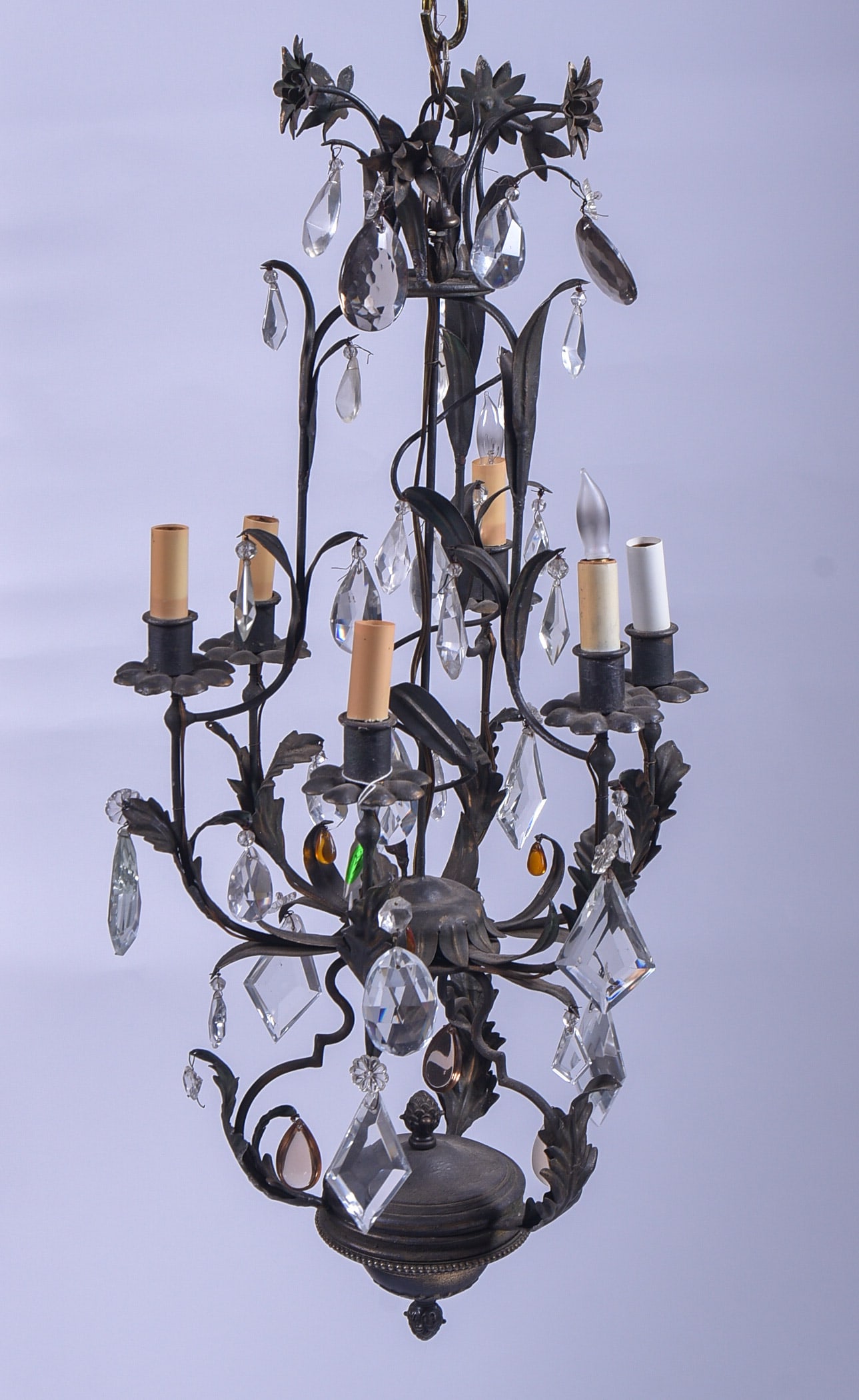 Tin Six Light Chandelier. (1 of 2)