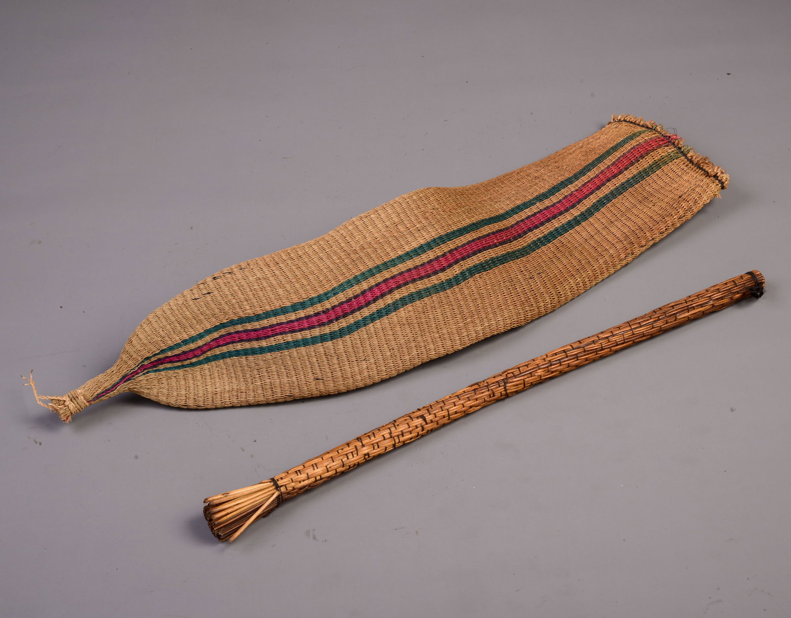 WOVEN WINE VESSEL FILLER: Length 28.5 inches.