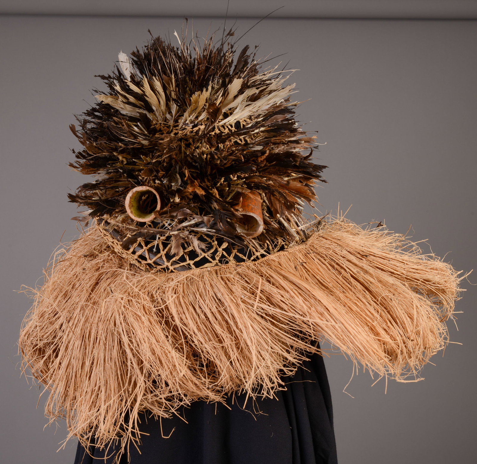 THE SEVENTH DAY OF CREATION MASK.: Height approximately 12 inches, width including grass 26 inches. God Rested on the 7th Day.