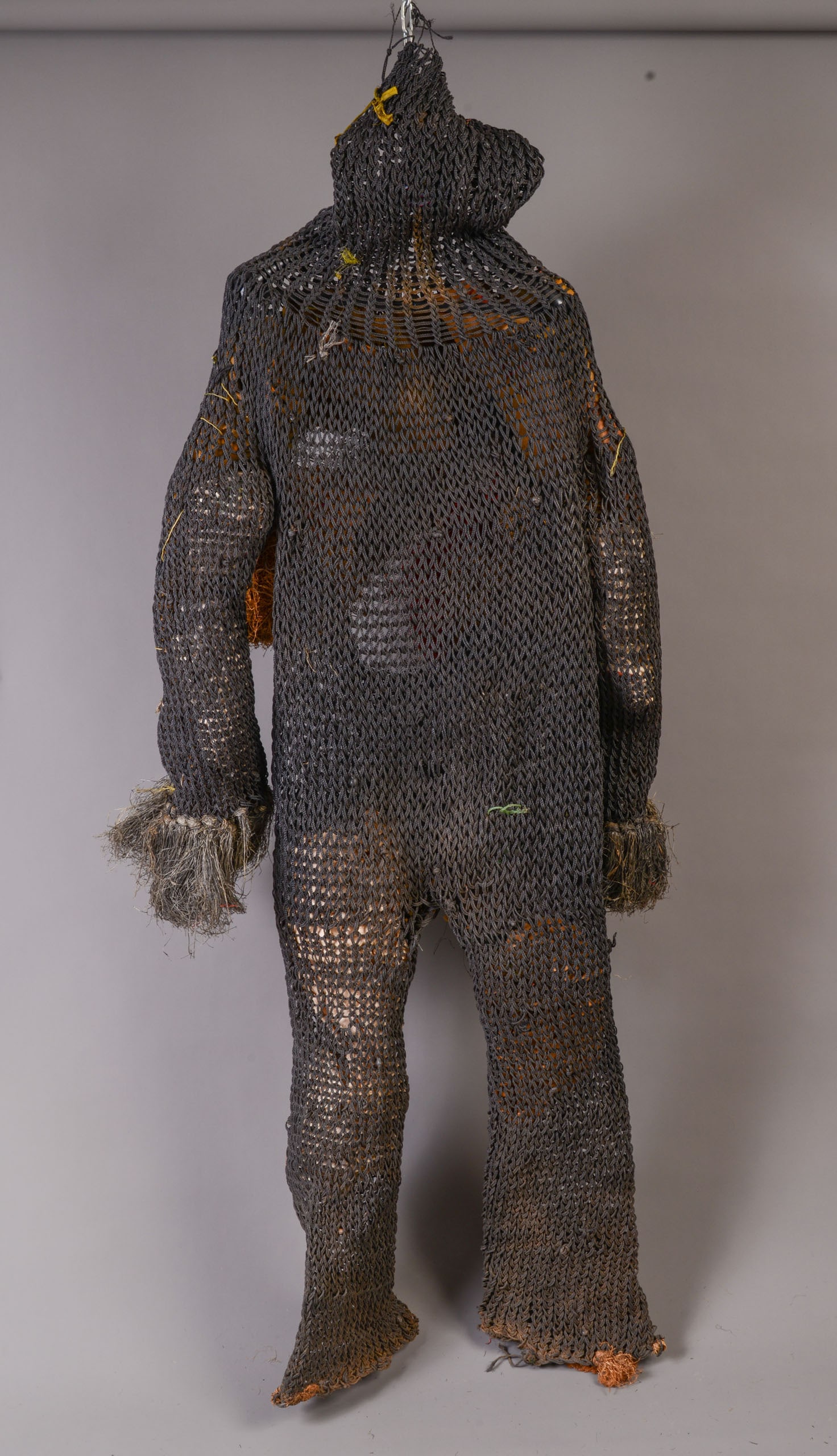 IGBO NIGERIAN INITIATION COSTUME: Costume is woven and may accommodate various sizes. Approximate height 72 inches.