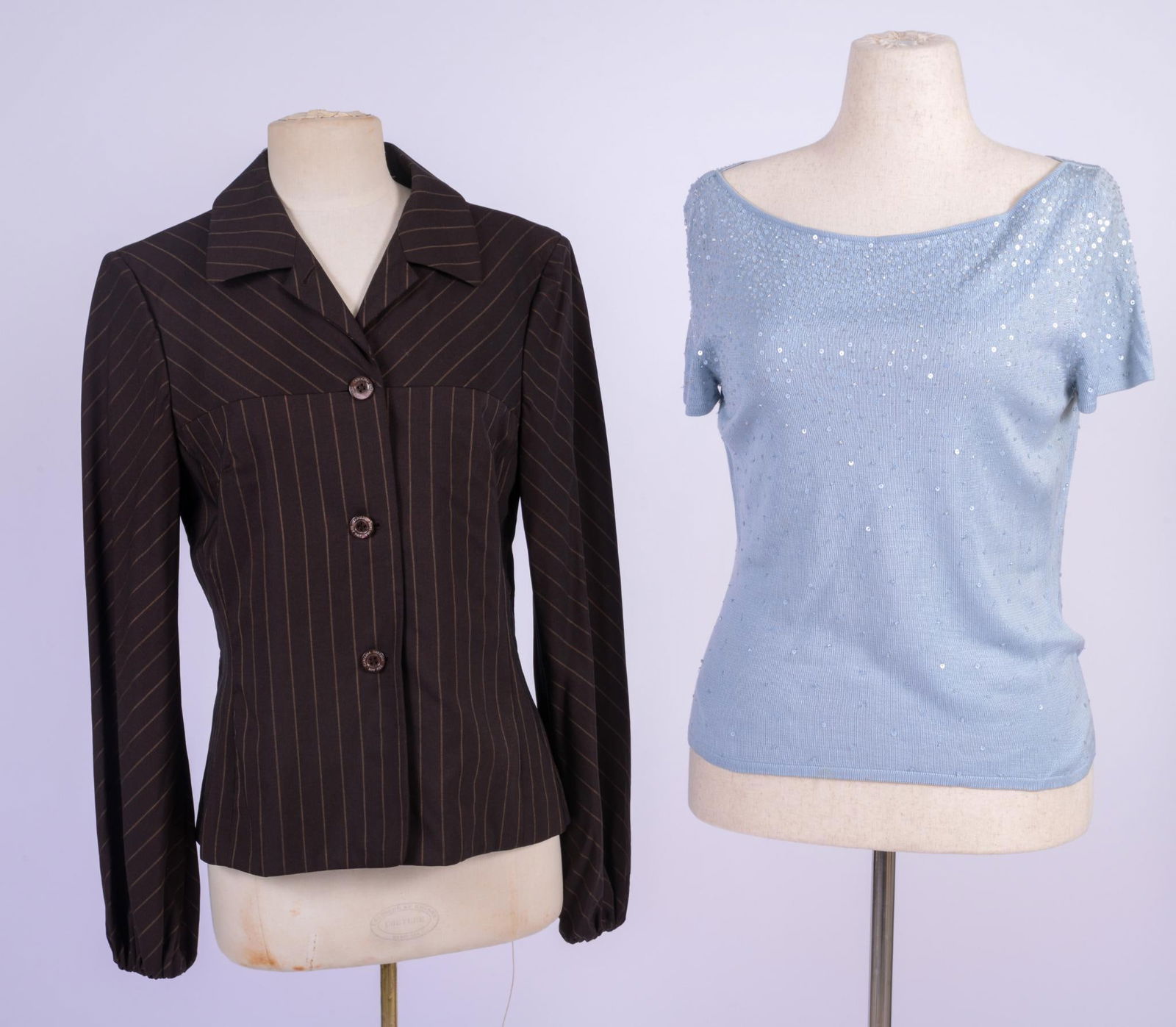 Carolina Herrera Brown Striped Jacket Size 12 (1 of 5)