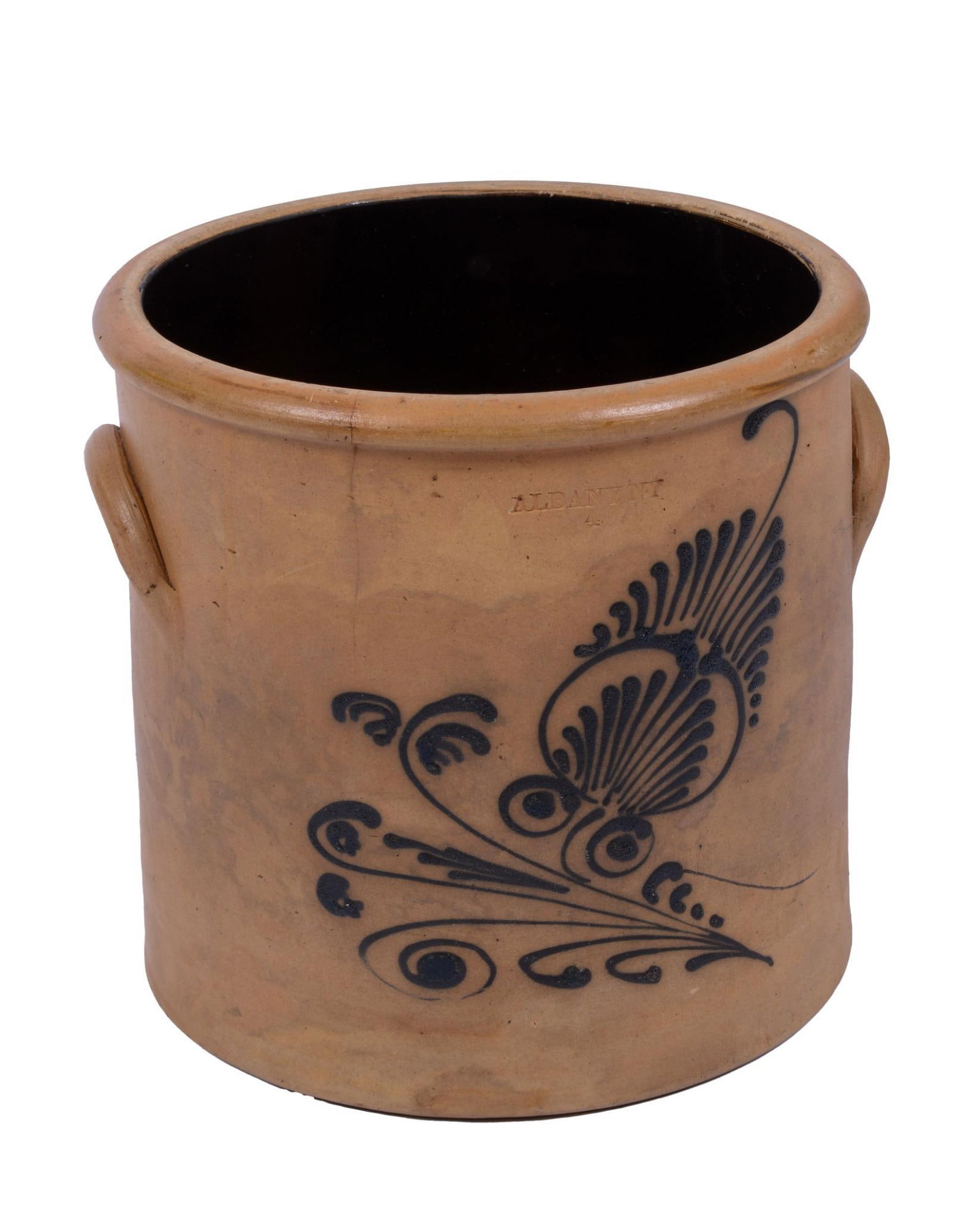 Albany New York Four Gallon Stoneware Crock. (1 of 4)