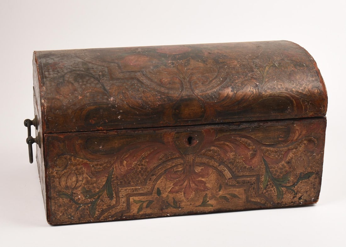 Paint Decorated Dome Top Box (1 of 6)